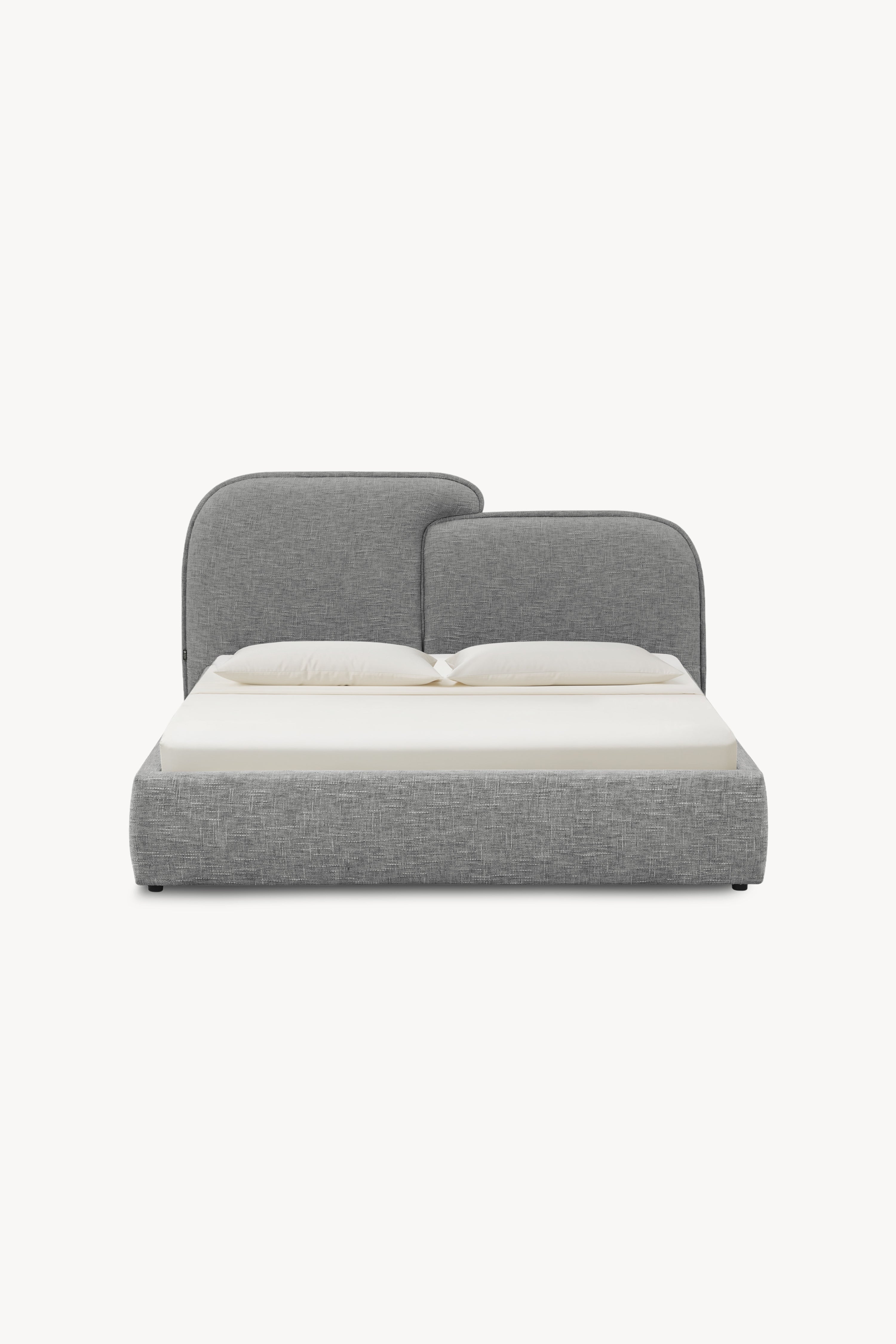 Lit king size avec coffre Olivia 180x200 cm, Gris Mélange