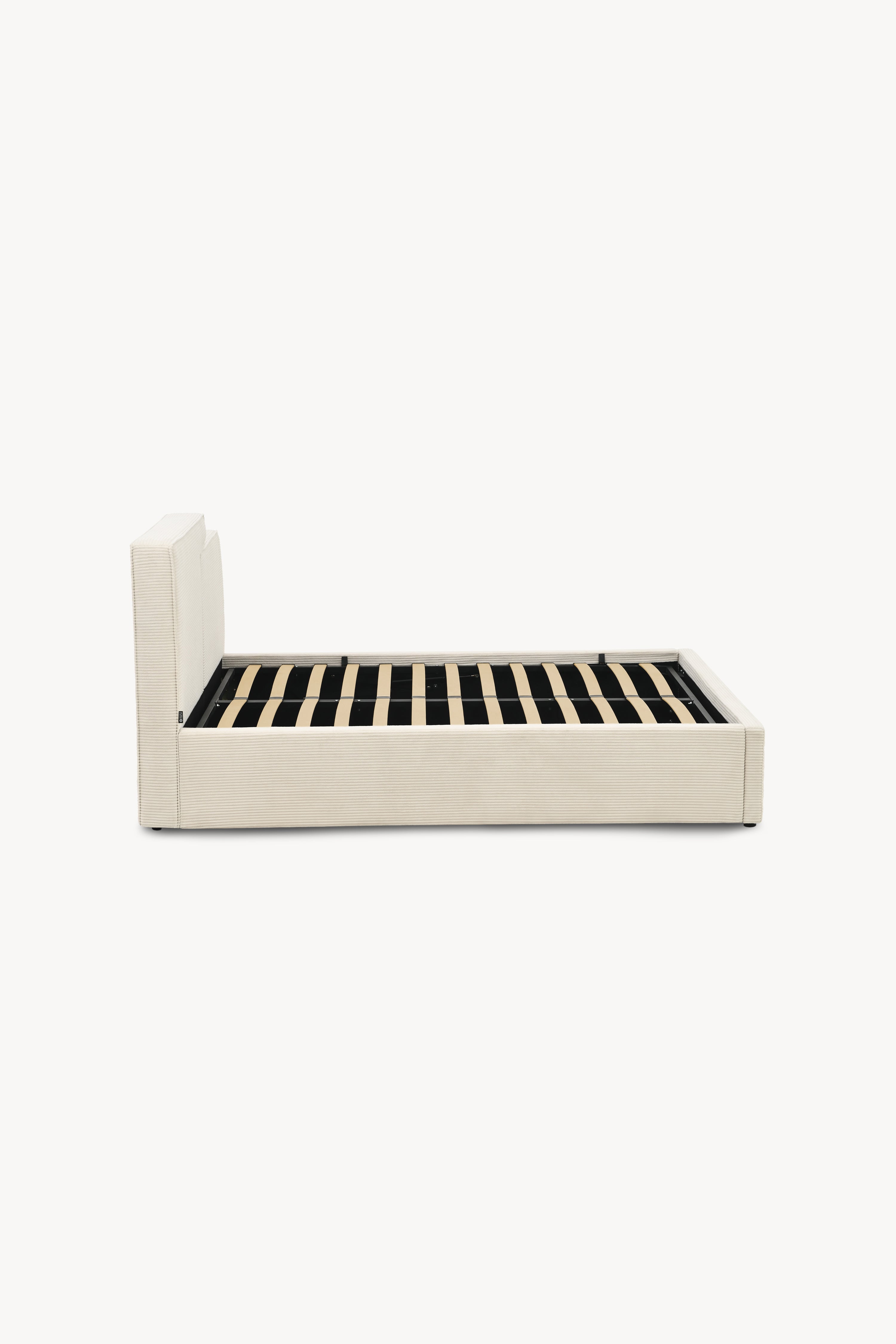 Double bed with storage Riccardo 160x200 cm, Cream