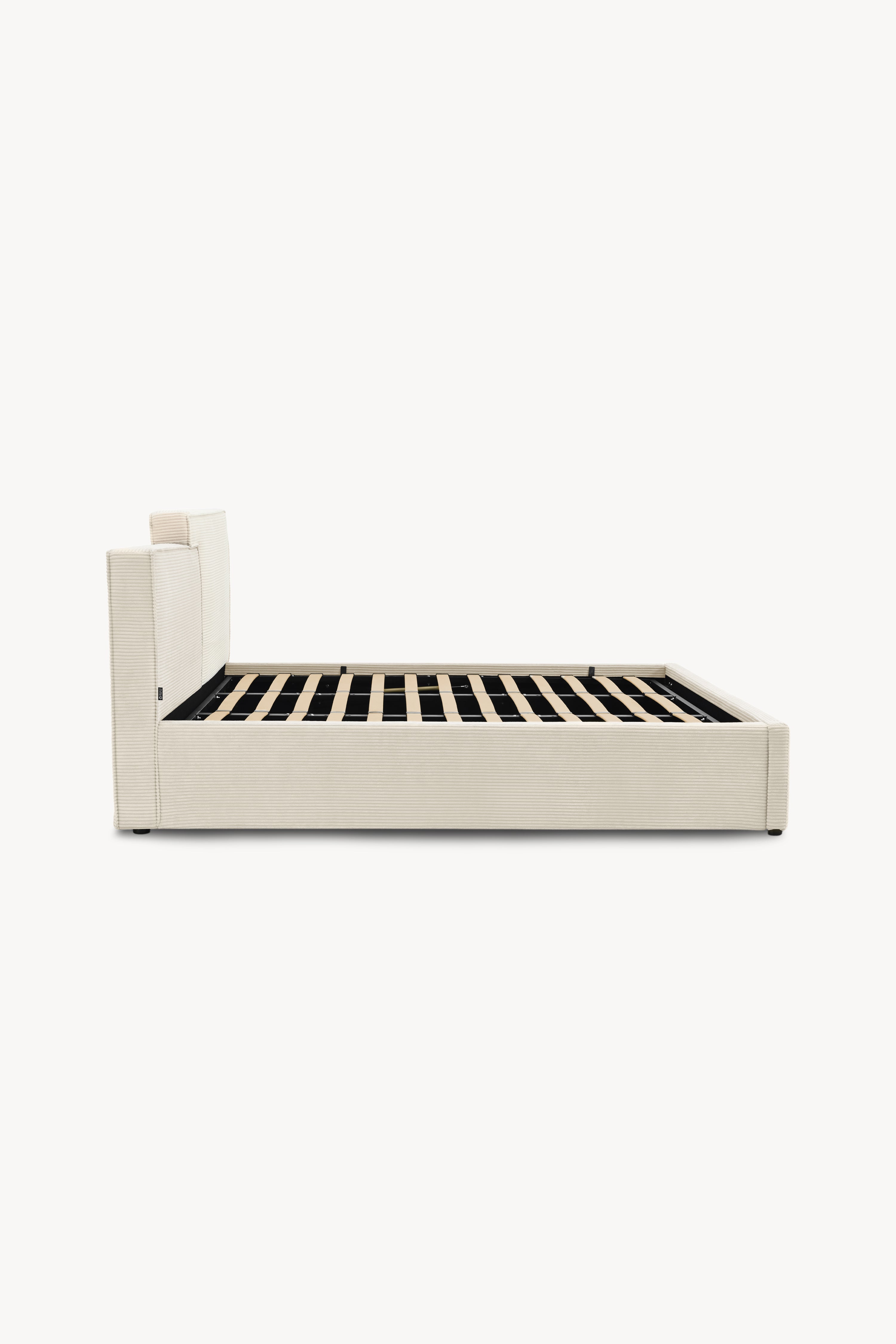 King size bed with storage Riccardo 180x200 cm, Cream