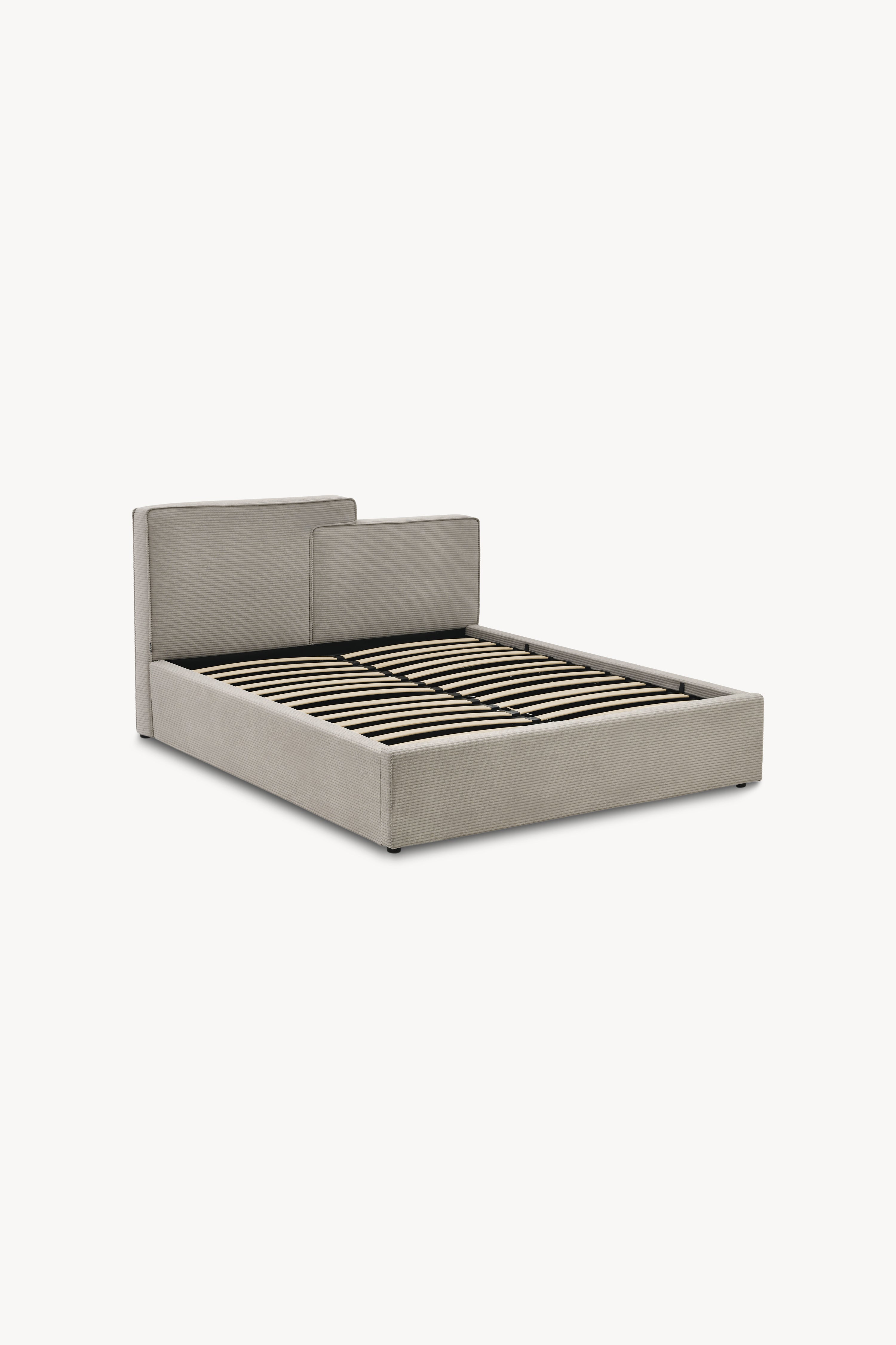 Letto matrimoniale con contenitore Ricardo 160x200 cm, Grigio - Immagine principale