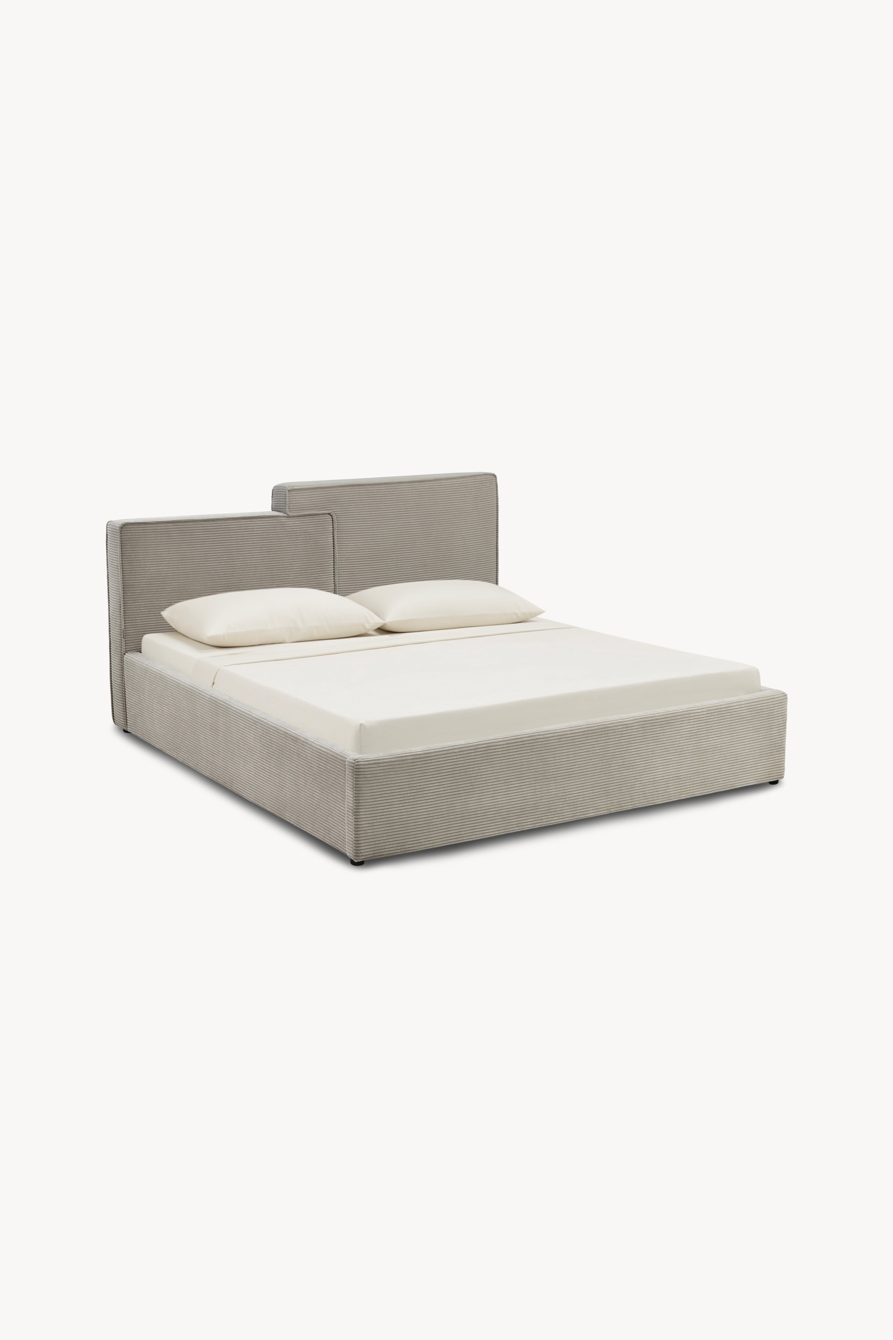 King size bed with storage Riccardo 180x200 cm, Gray