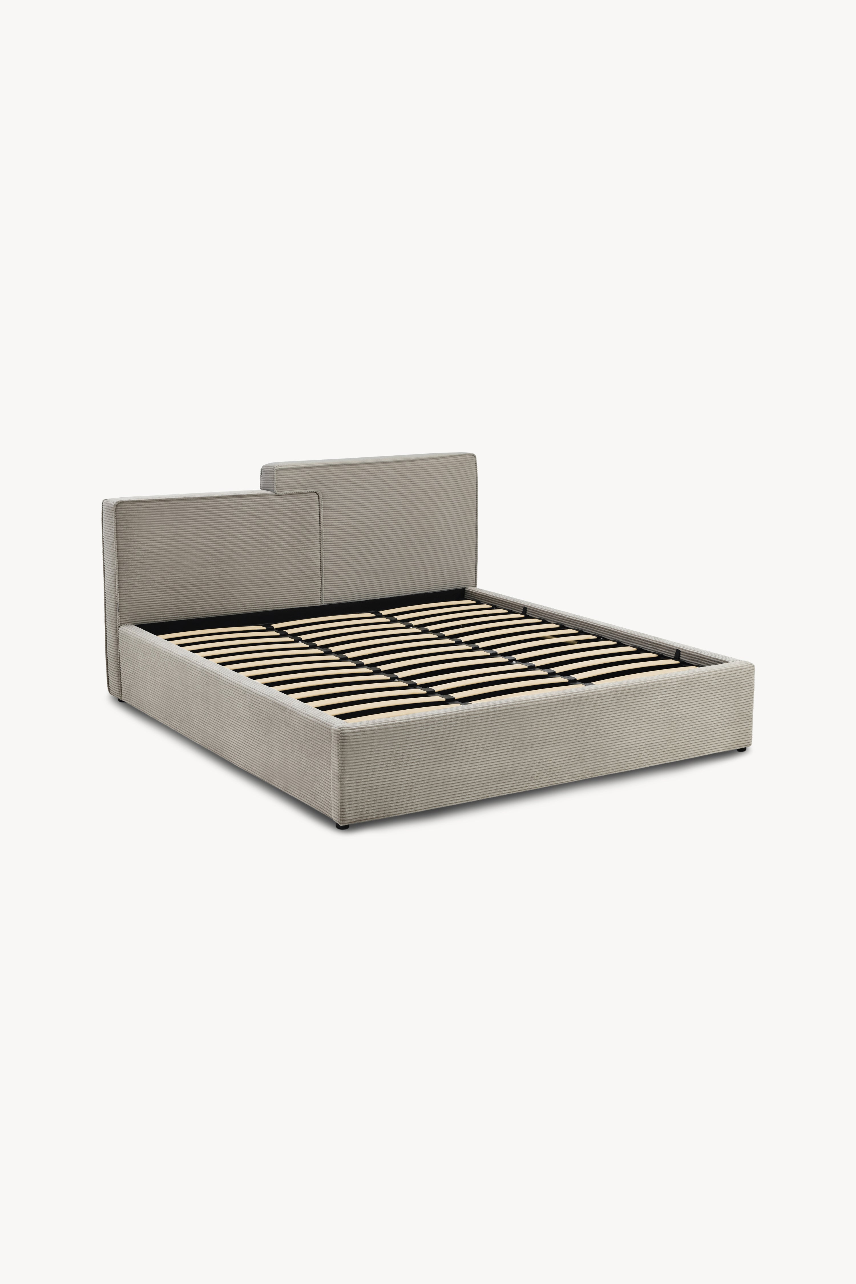 King size bed with storage Riccardo 180x200 cm, Gray - Main image