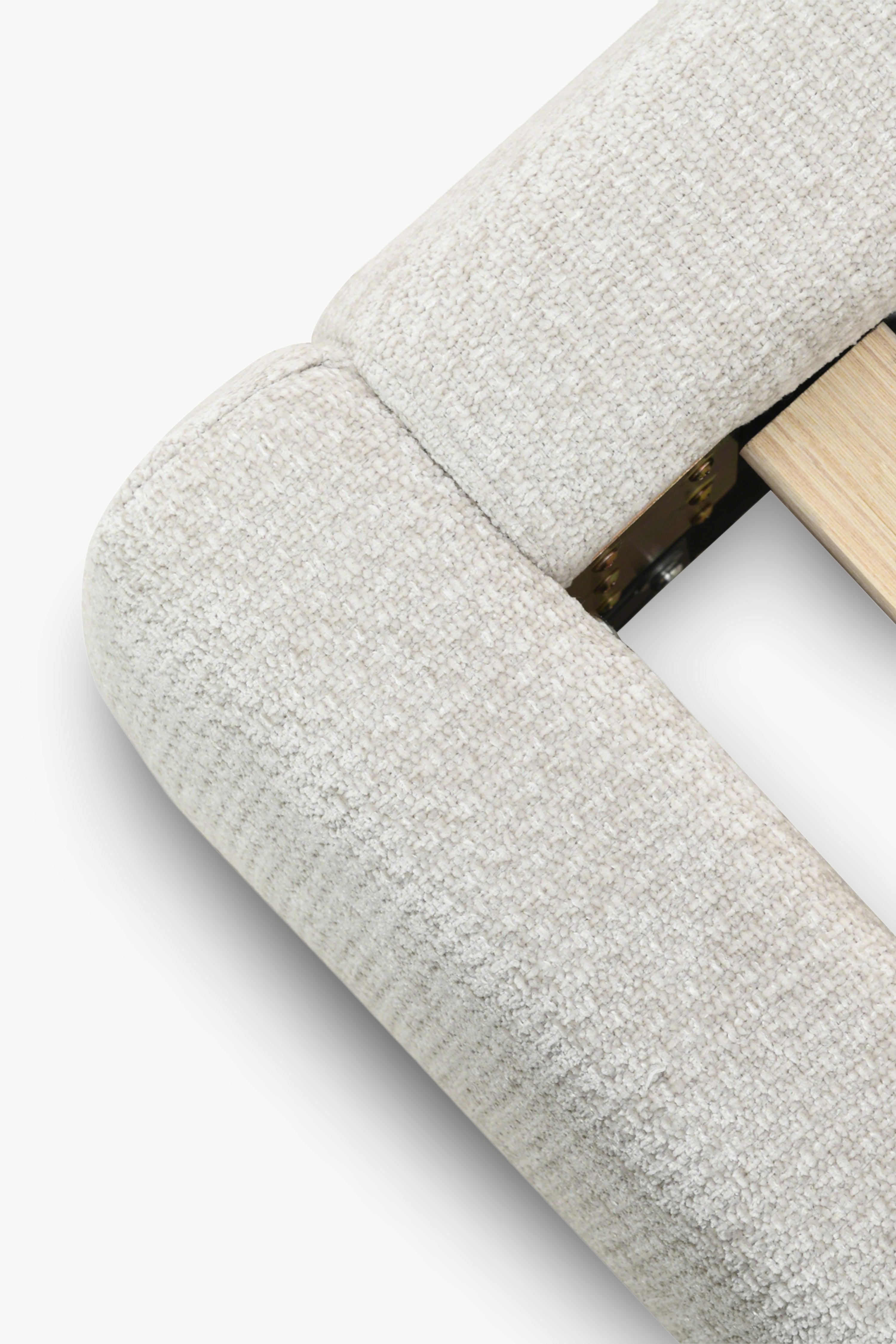 Padded double bed Rossella for mattress 160x200 cm, Ash White - Detail image 2