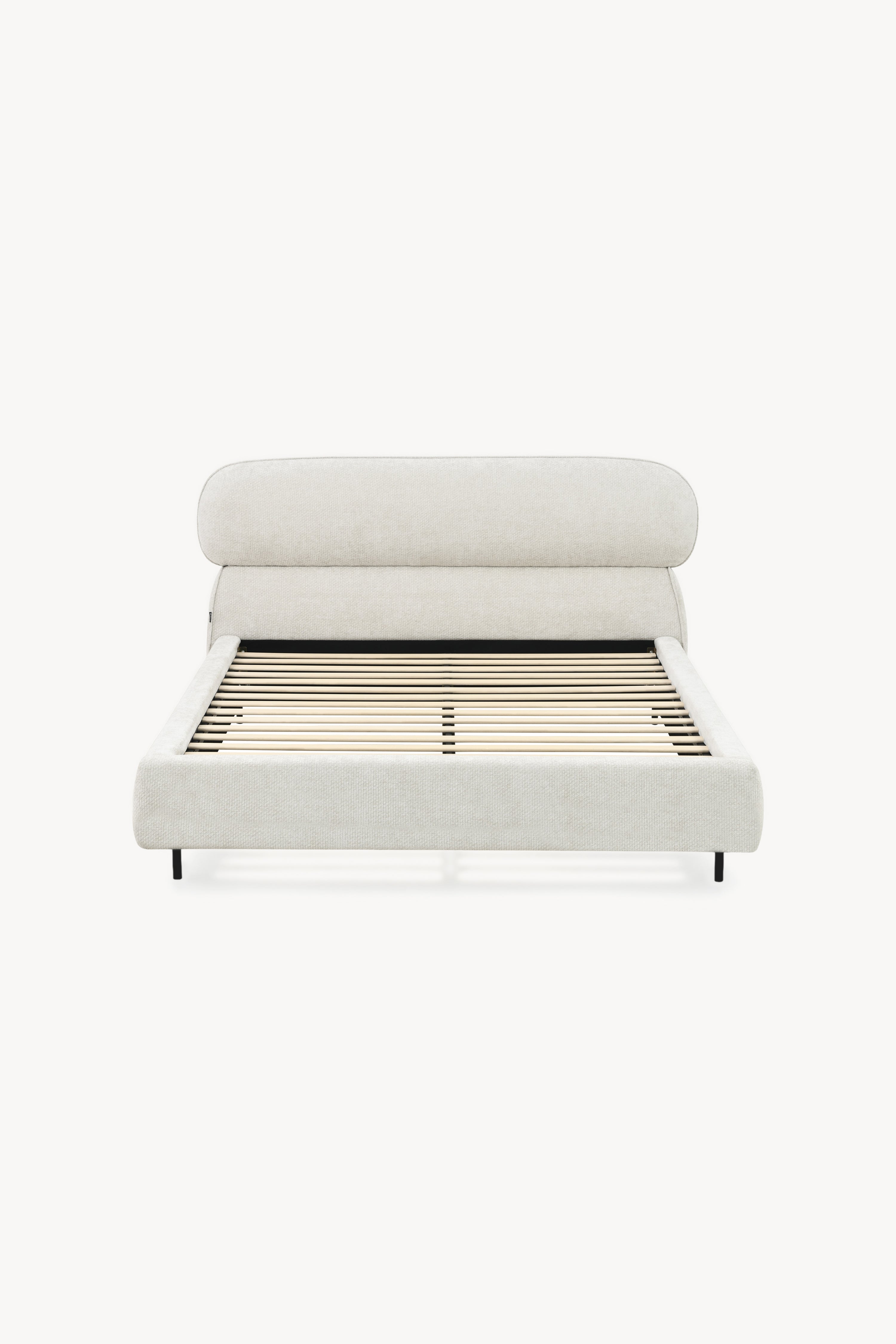 Rossella upholstered double bed, 160x200 cm, Ash White - Main image