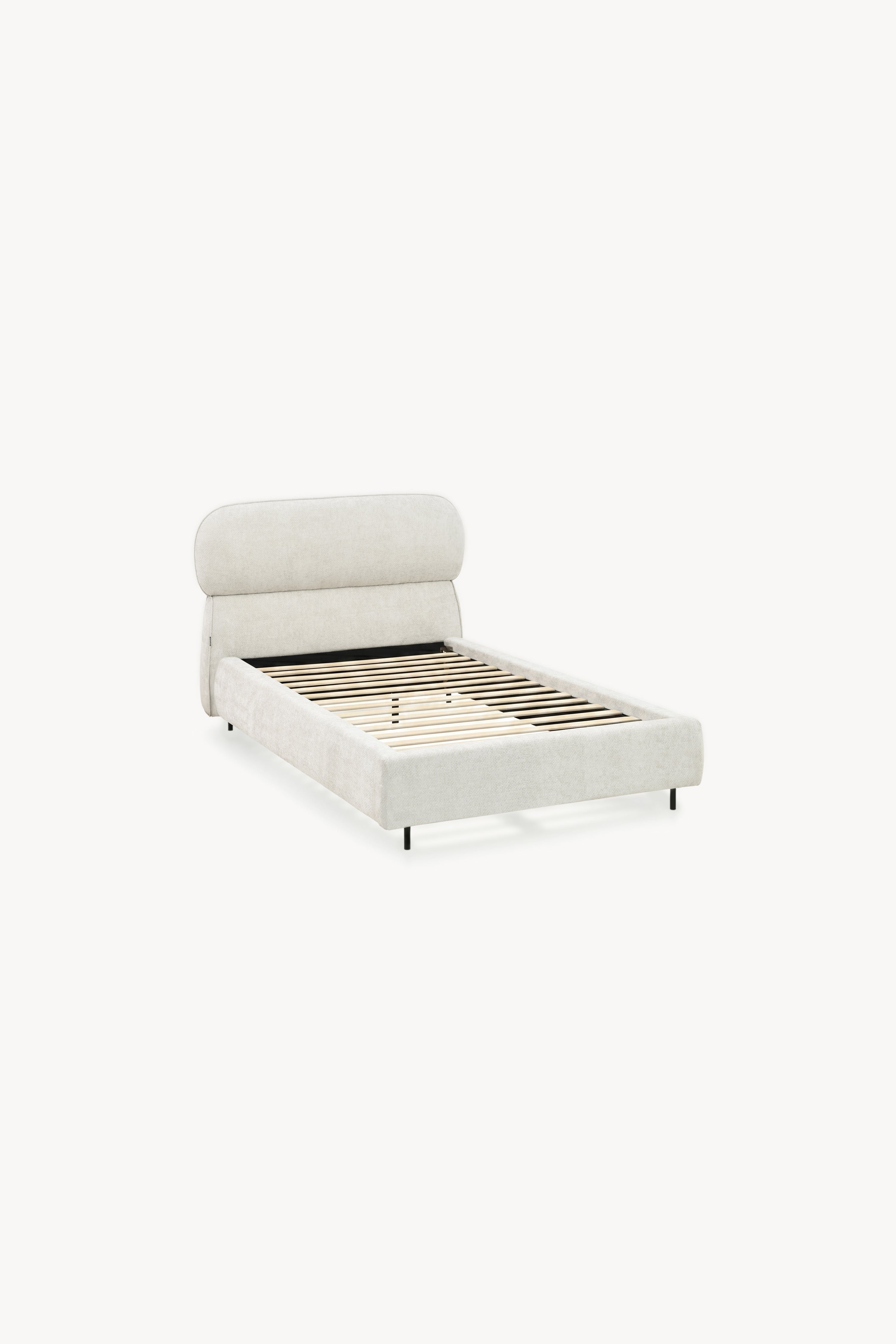 Rossella upholstered single bed, 90x200 cm, Ash White - Detail image 1