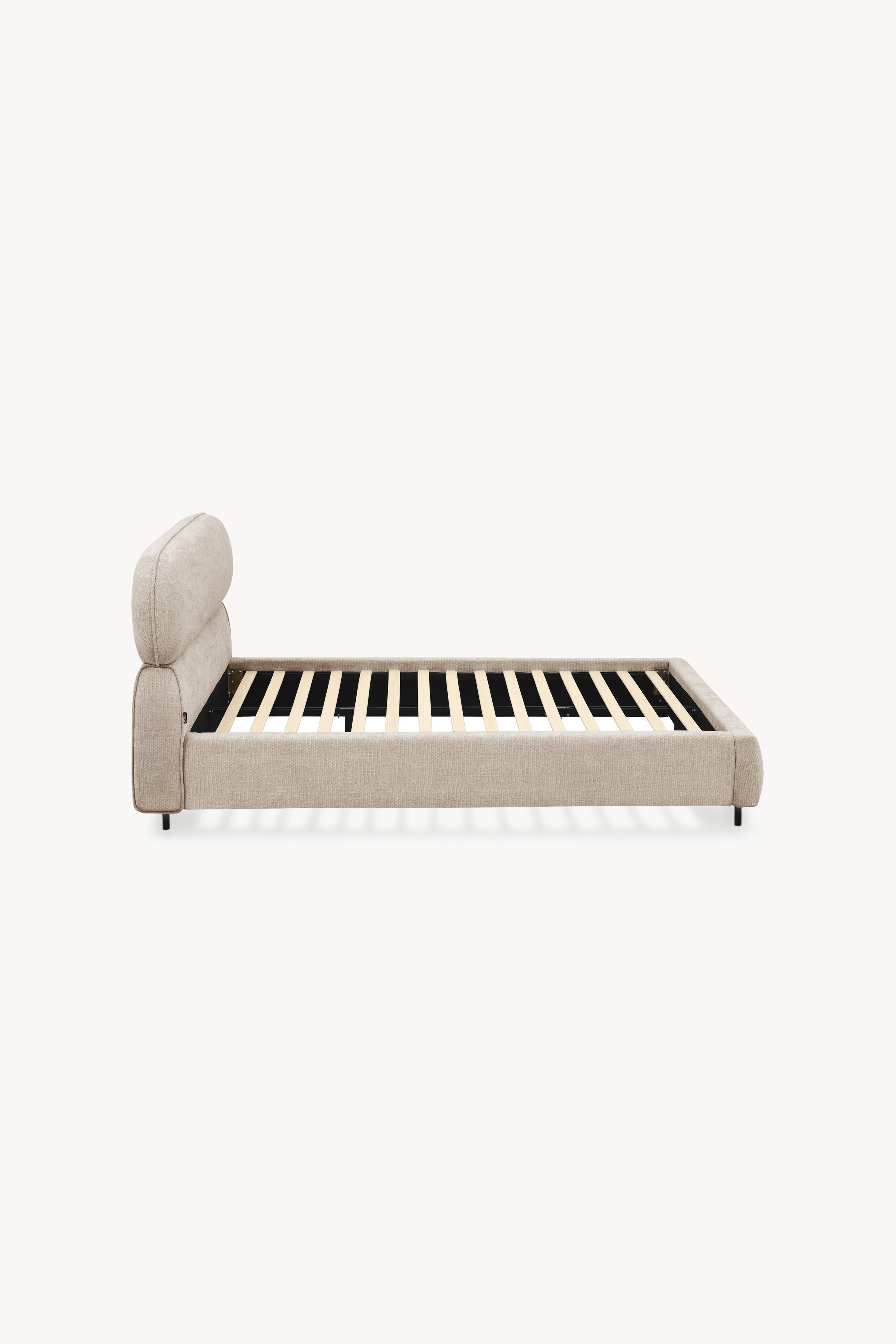 Lit double rembourré Rossella pour matelas 160x200 cm, Sable - Image de détail 7