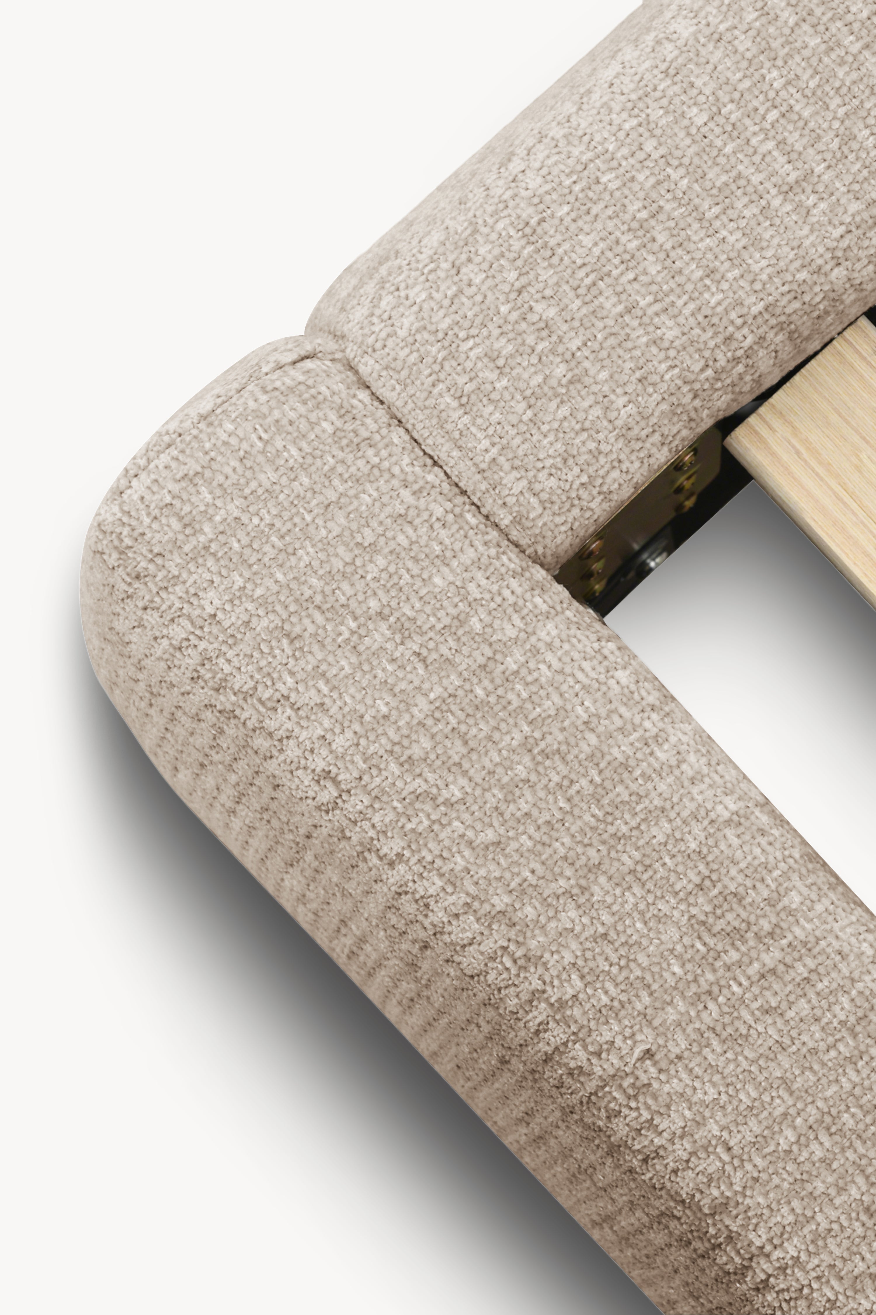 Lit double rembourré Rossella pour matelas 160x200 cm, Sable - Image de détail 8