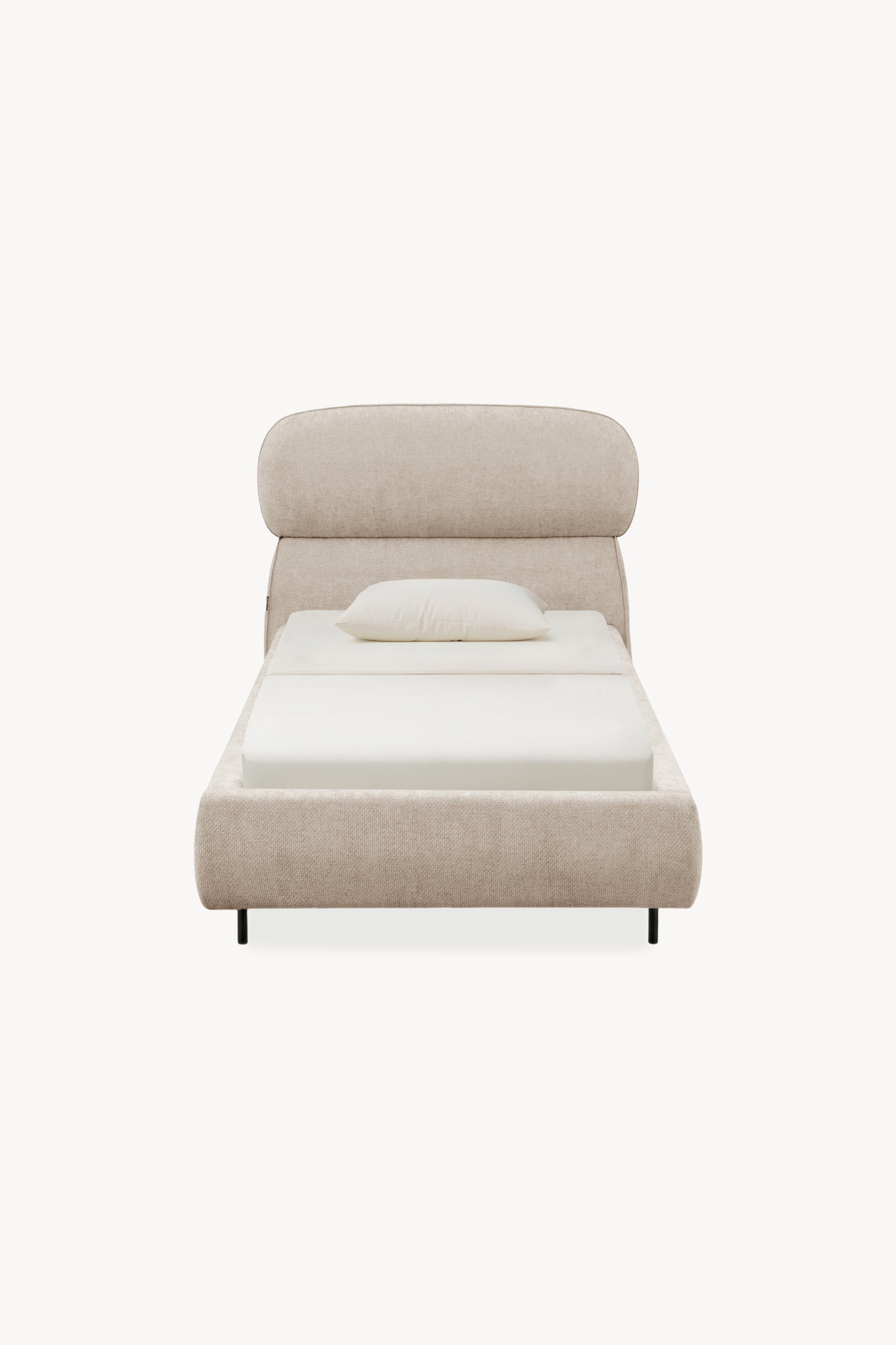 Padded single bed Rossella for mattress 90x200 cm, Sand - Main image
