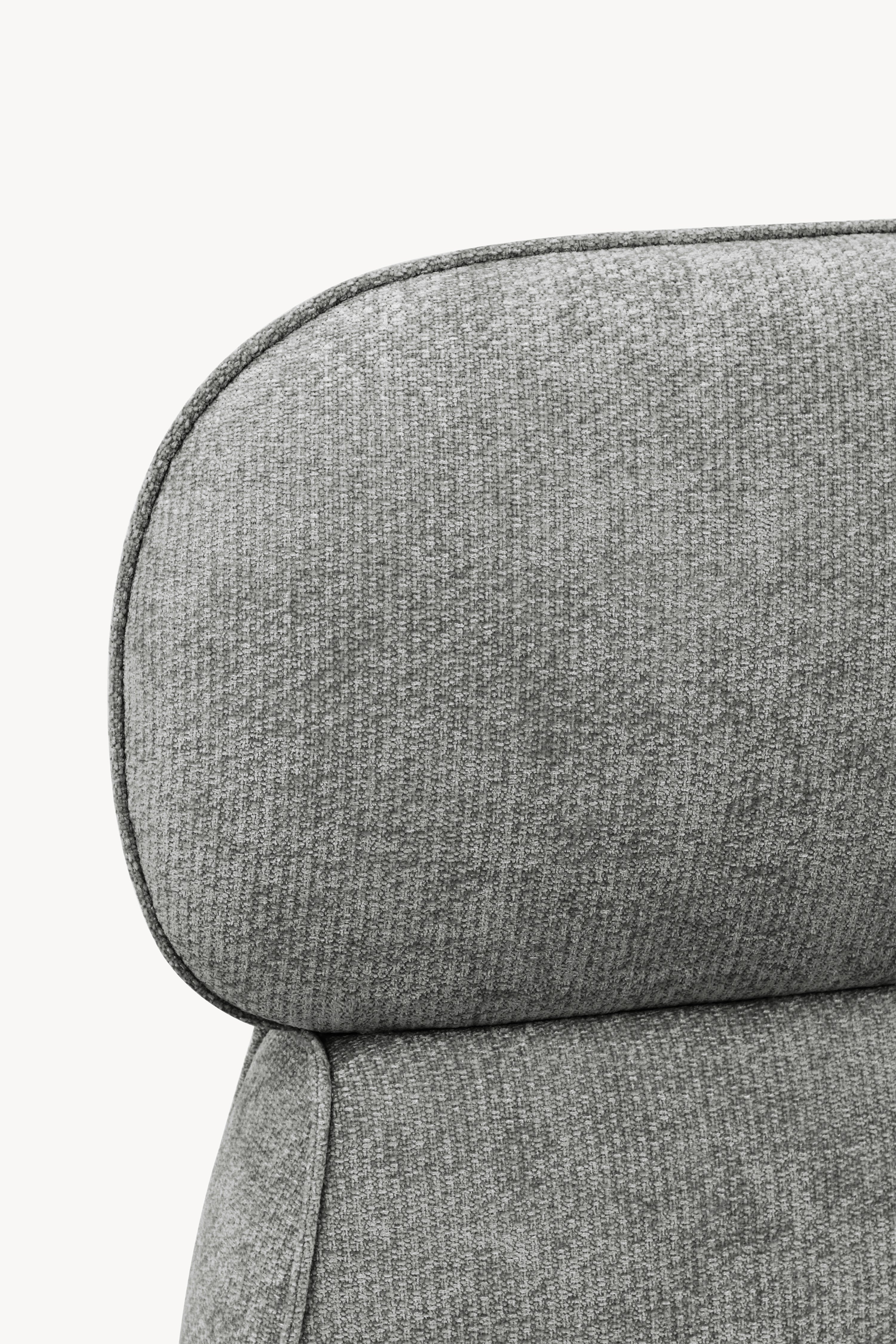 Lit double rembourré Rossella pour matelas 160x200 cm, Gris Pierre - Image de détail 3
