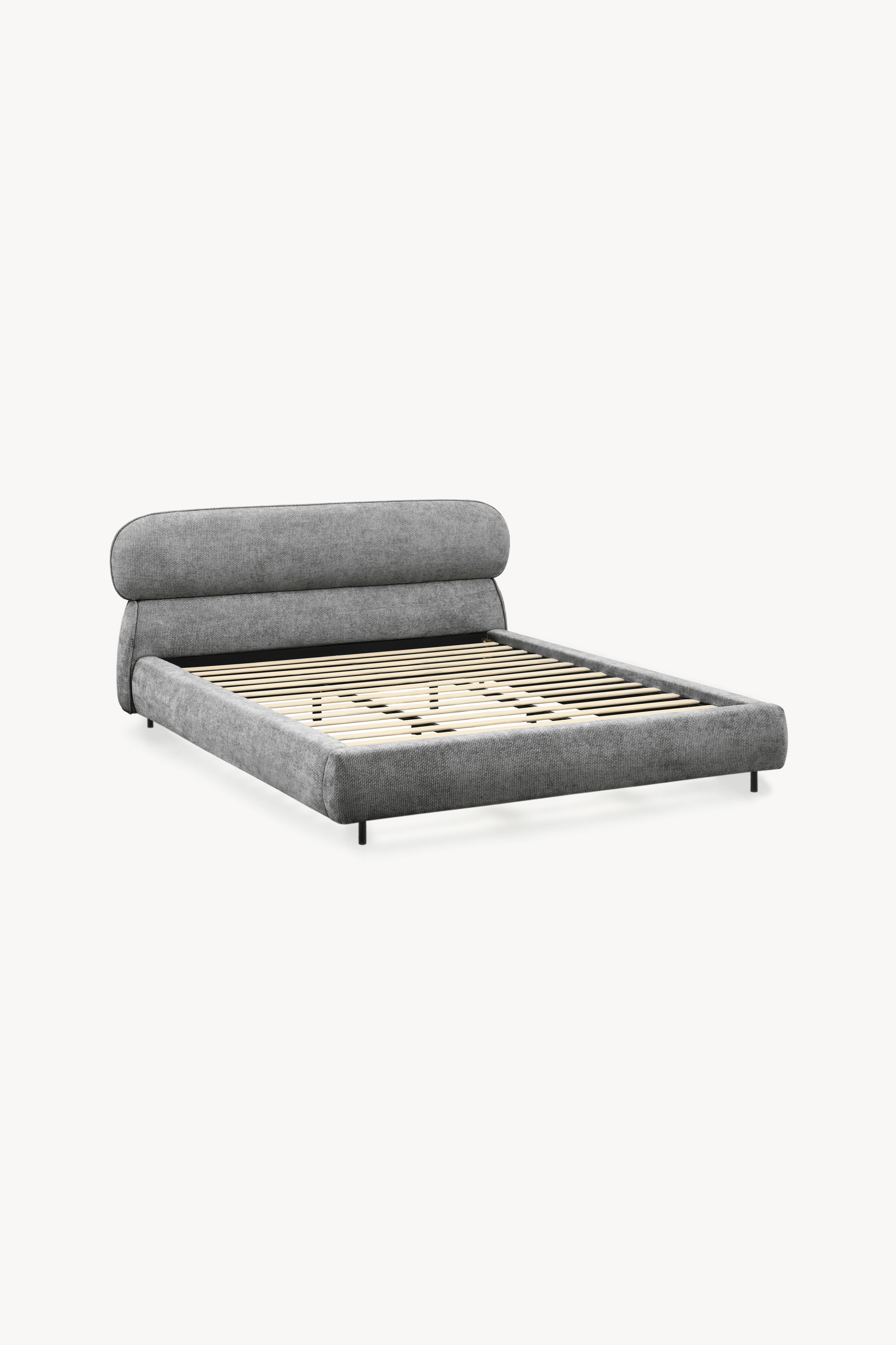 Cama de casal estofada Rossella 180x200 cm, Cinza Pedra - Imagem de detalhe 1