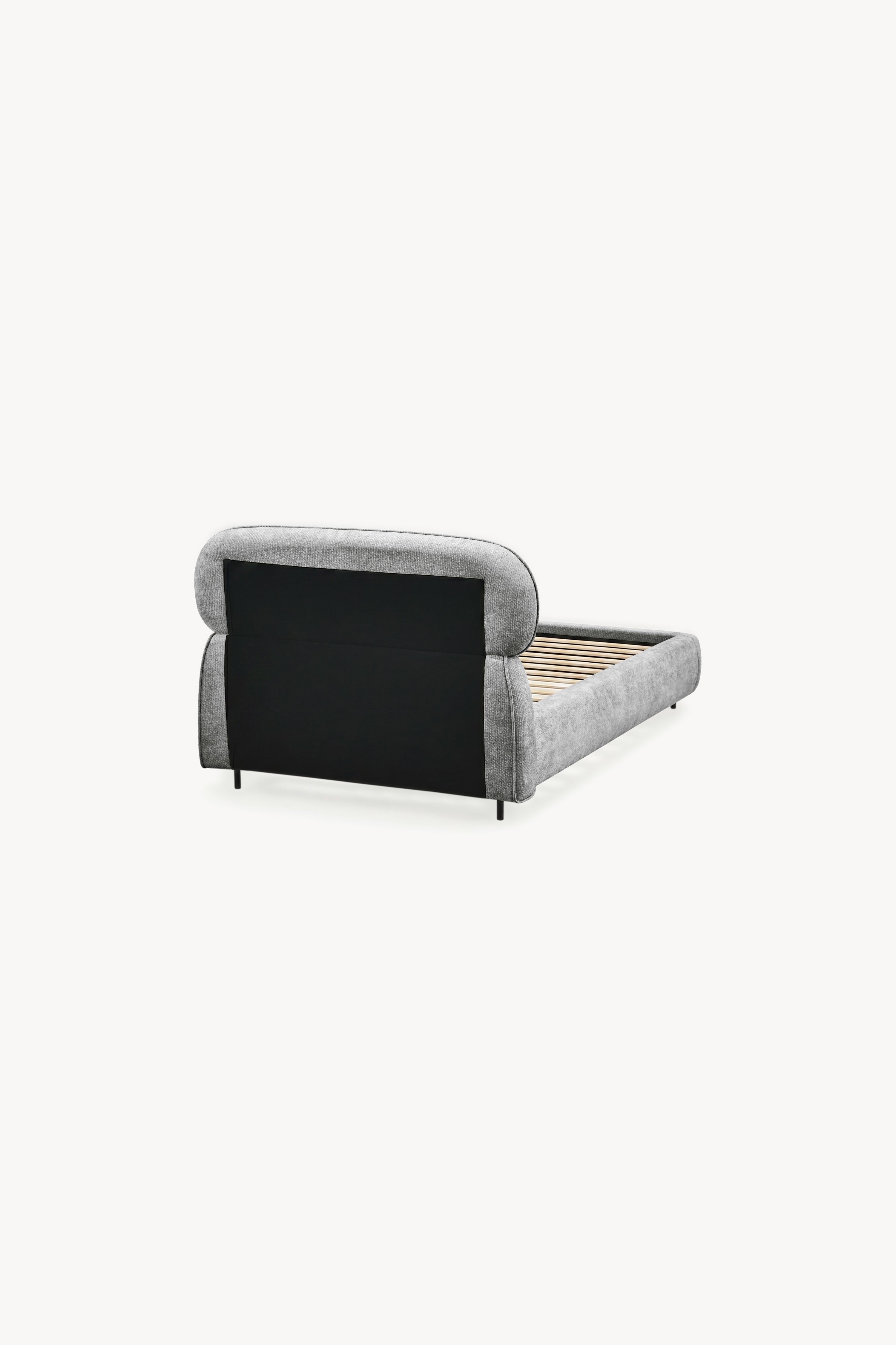 Letto singolo imbottito Rossella 90x200 cm, Grigio Pietra - Immagine dettaglio 3