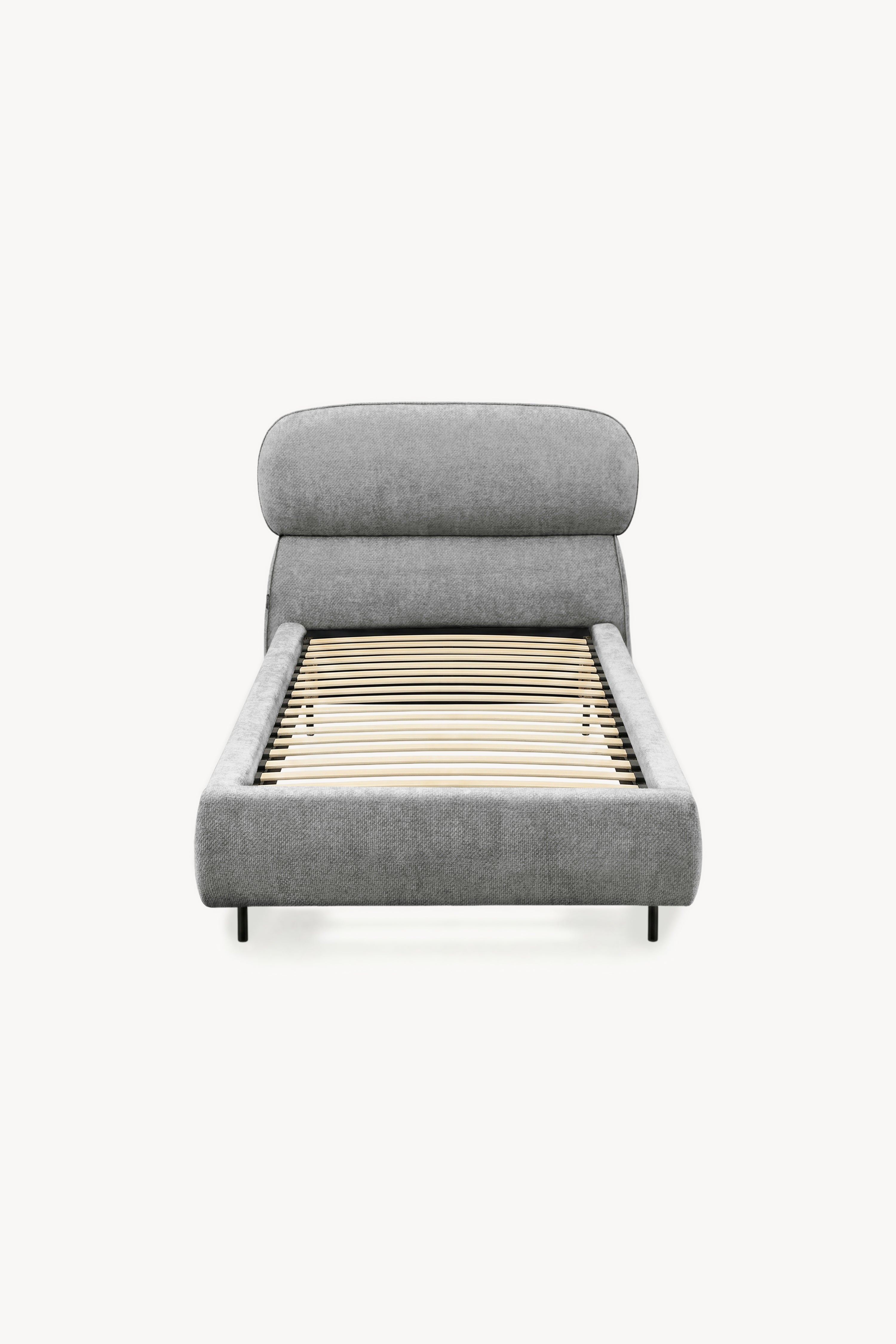 Letto singolo imbottito Rossella 90x200 cm, Grigio Pietra - Immagine principale