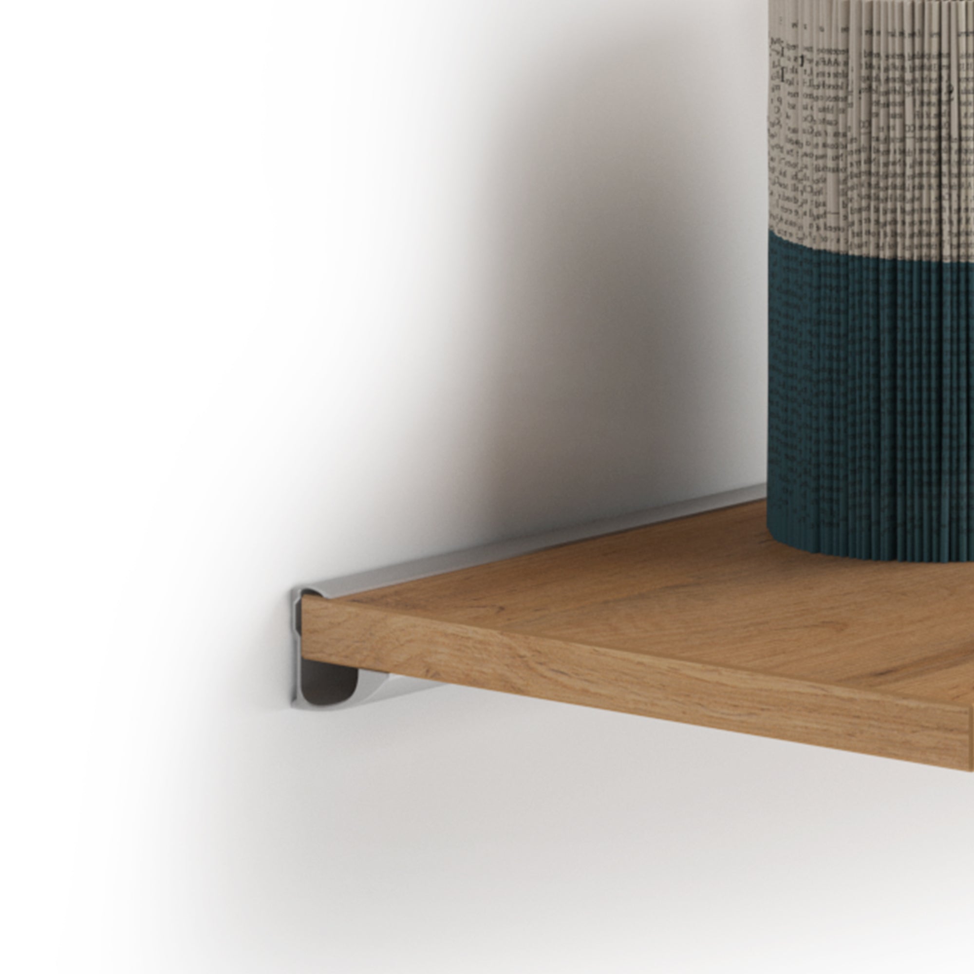 Set of 2 Evolution Shelves 31.49x5.90 in, Rustic Oak, with grey aluminum support