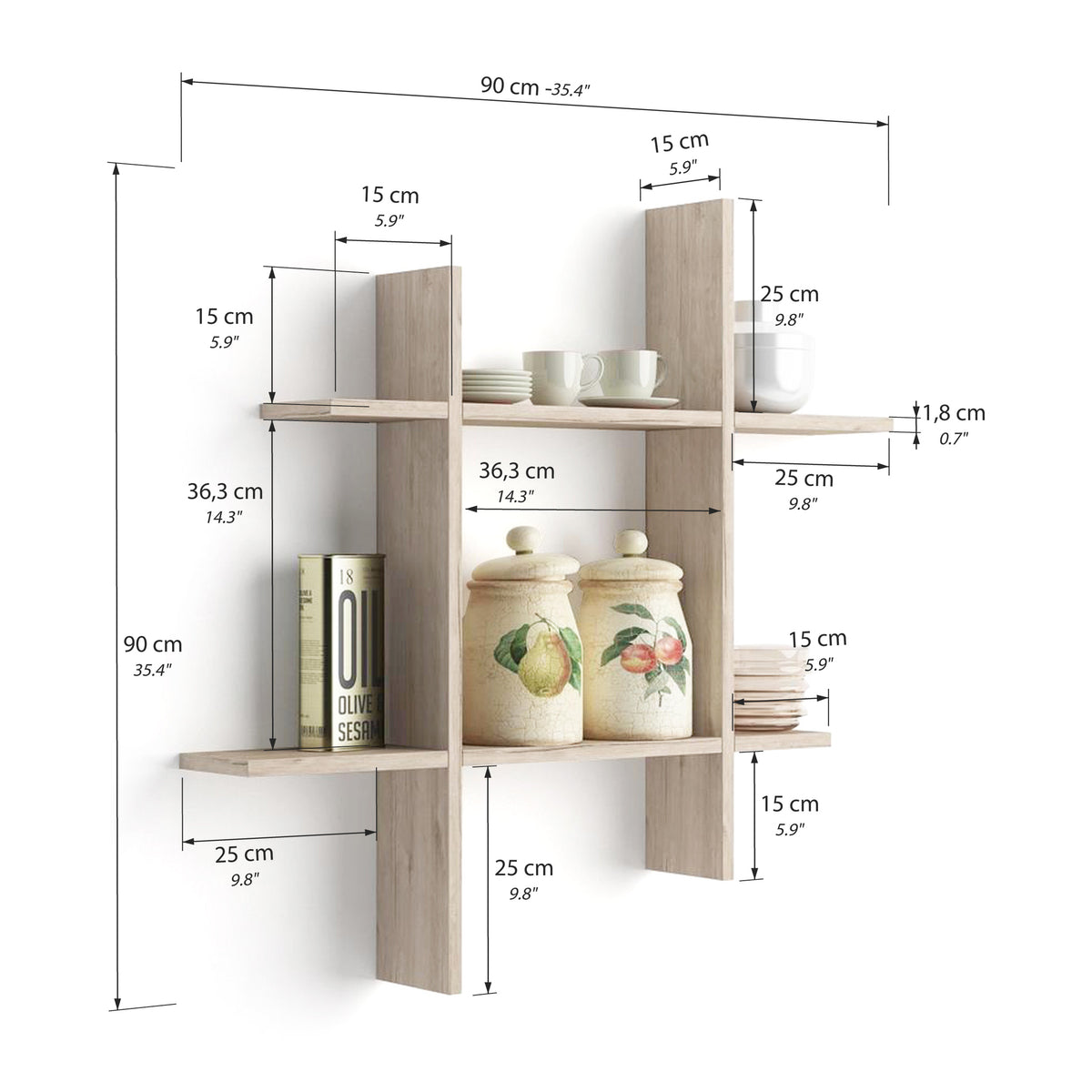 Angelica Shelves # Oak - Immagine tecnica 1