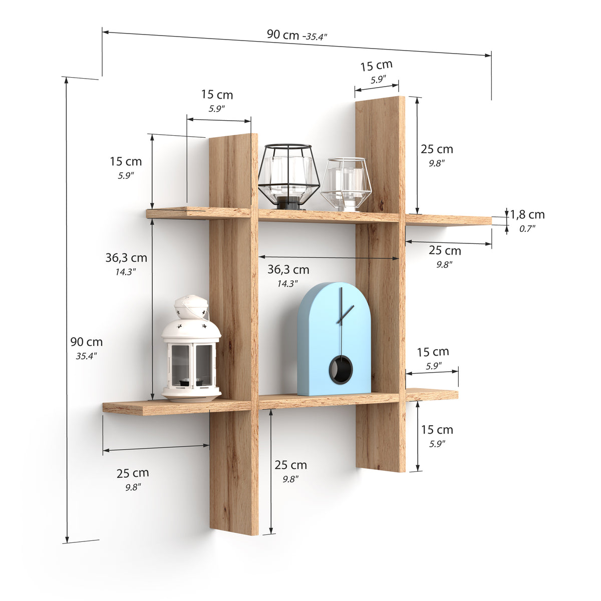 Angelica Shelves # Rustic Oak - Immagine tecnica 1