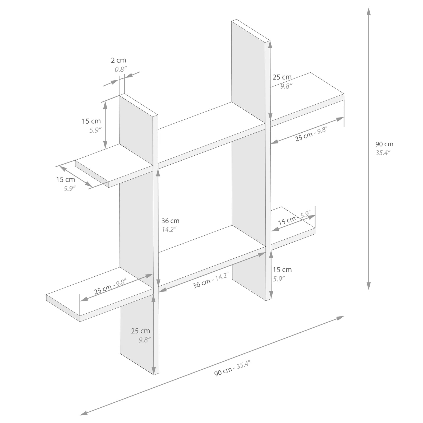 Angelica Shelves # Ashwood Black - Immagine tecnica 1