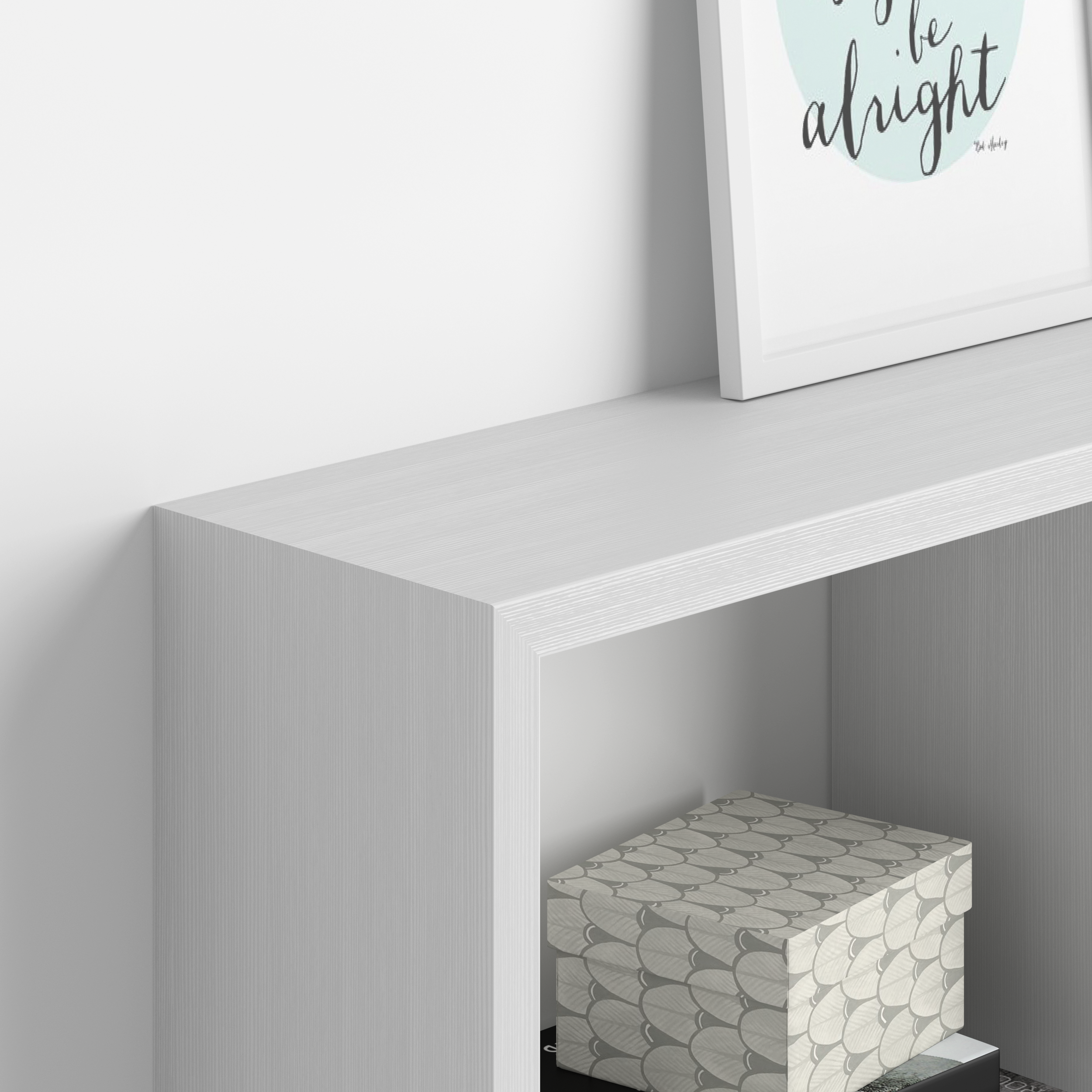 Estante en forma de cubo First, color Fresno blanco