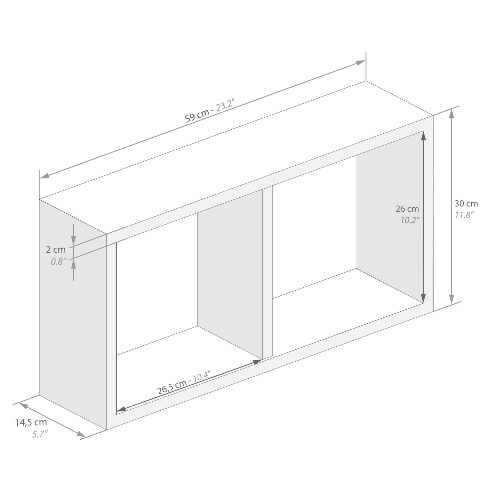 Estante en forma de cubo First, color Madera rústica - Immagine tecnica 1
