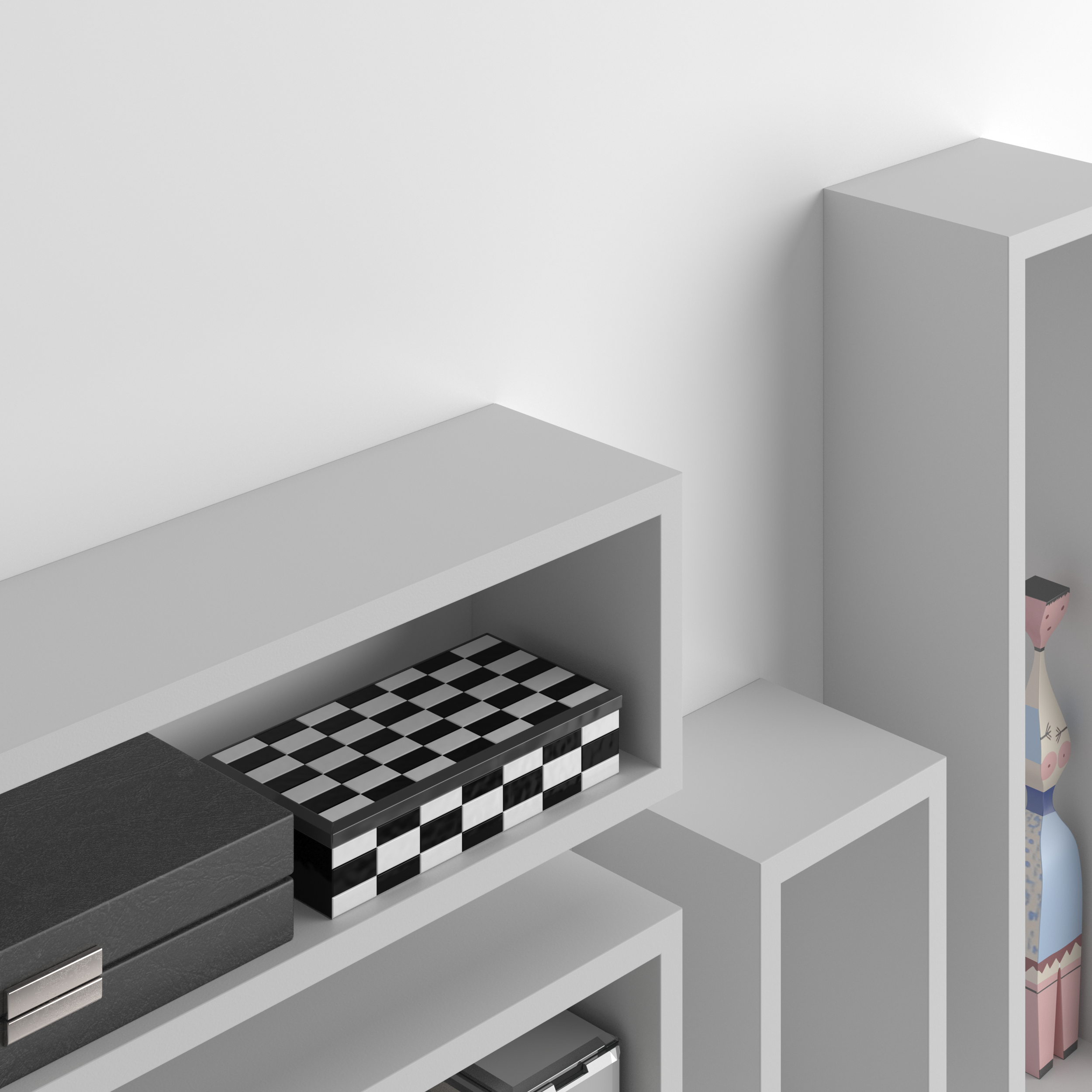 Set of 4 Iacopo cube wall units, Matt White - Detail image 1