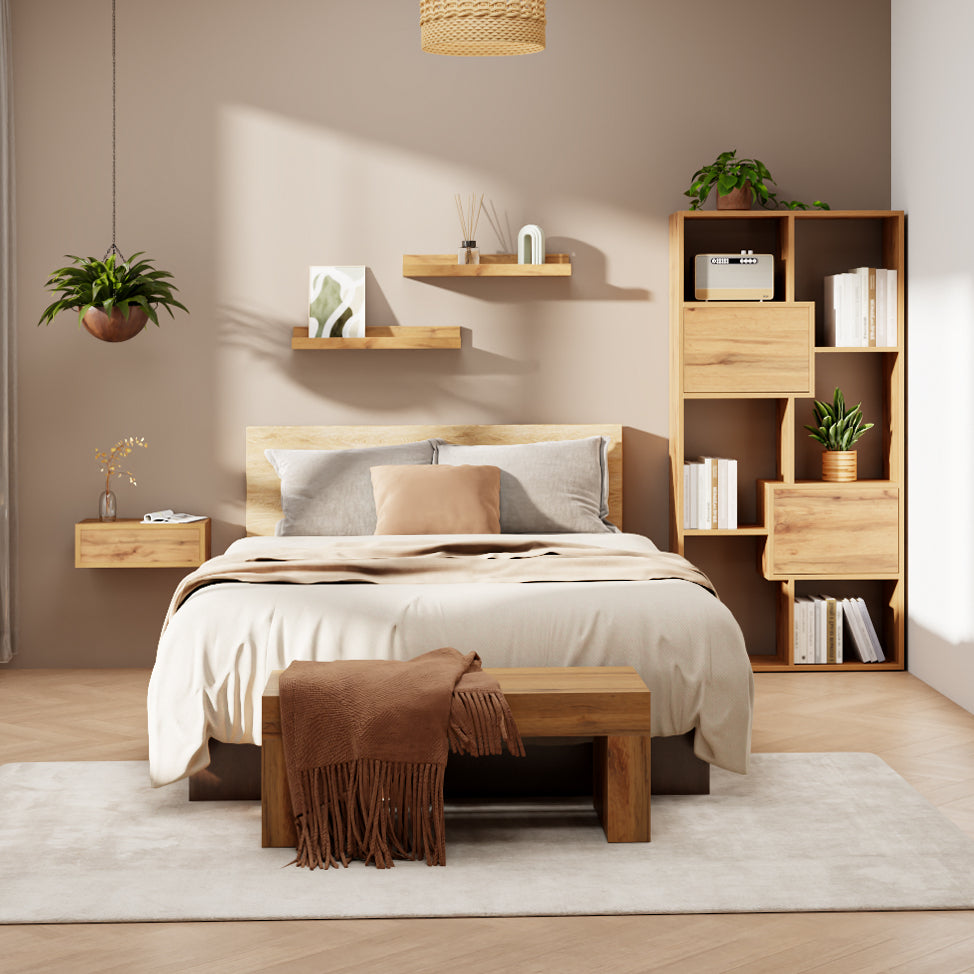 Paire d'étagères porte cadre, First, 60 cm, Bois Rustique - Set image 4