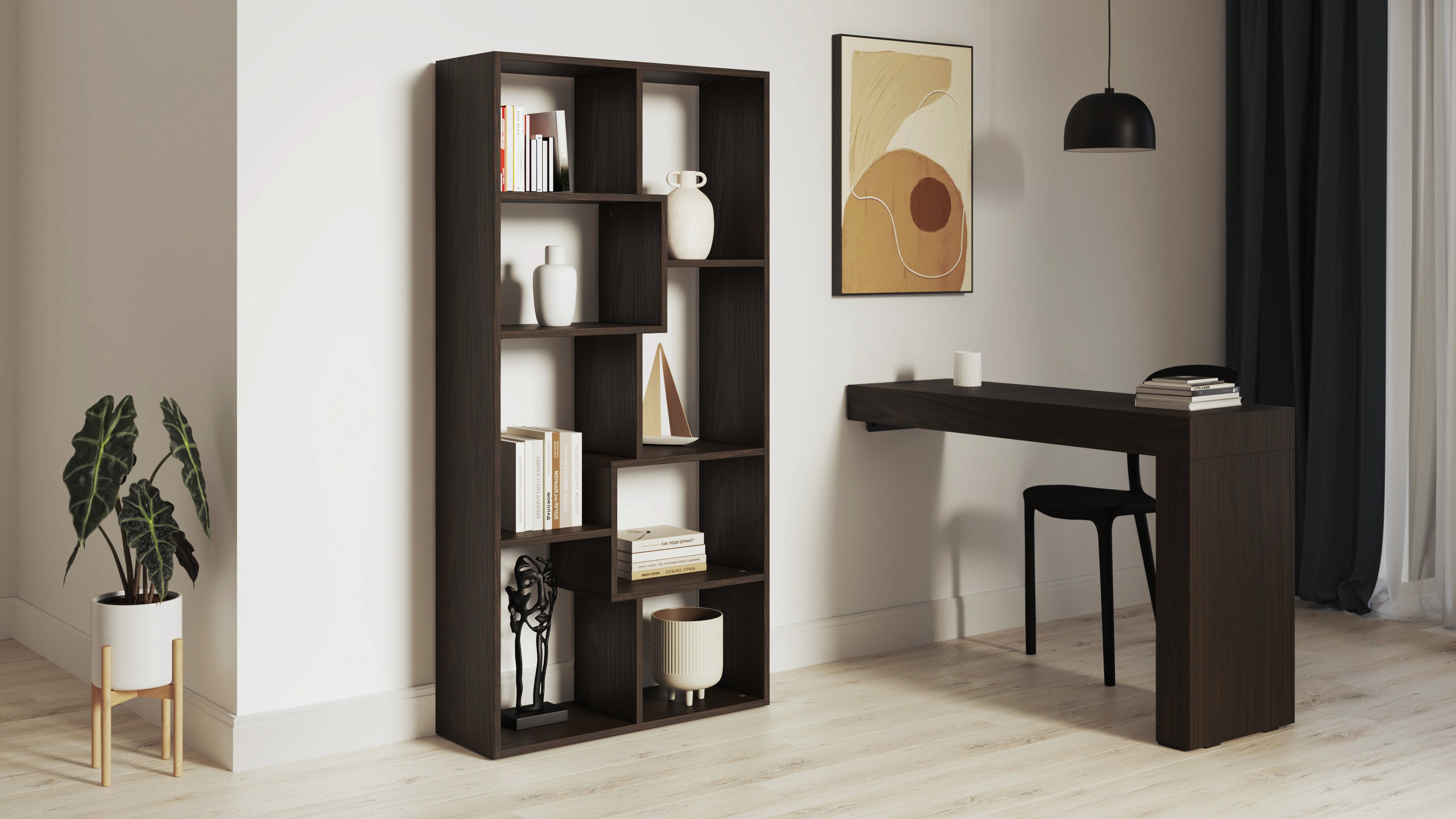 Bücherregal XS Iacopo (160,8 x 80 cm), Nussbaum Dunkel - Set image 1