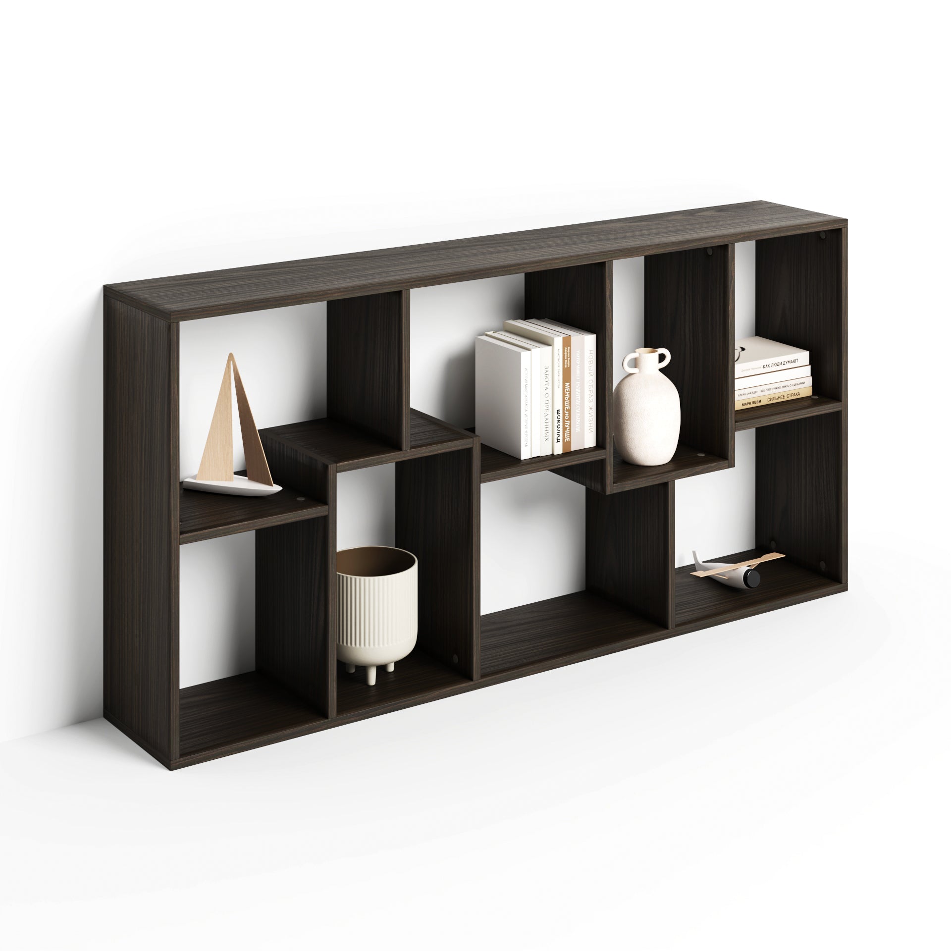 Iacopo XS Bookcase (160.8 x 80 cm), Dark Walnut