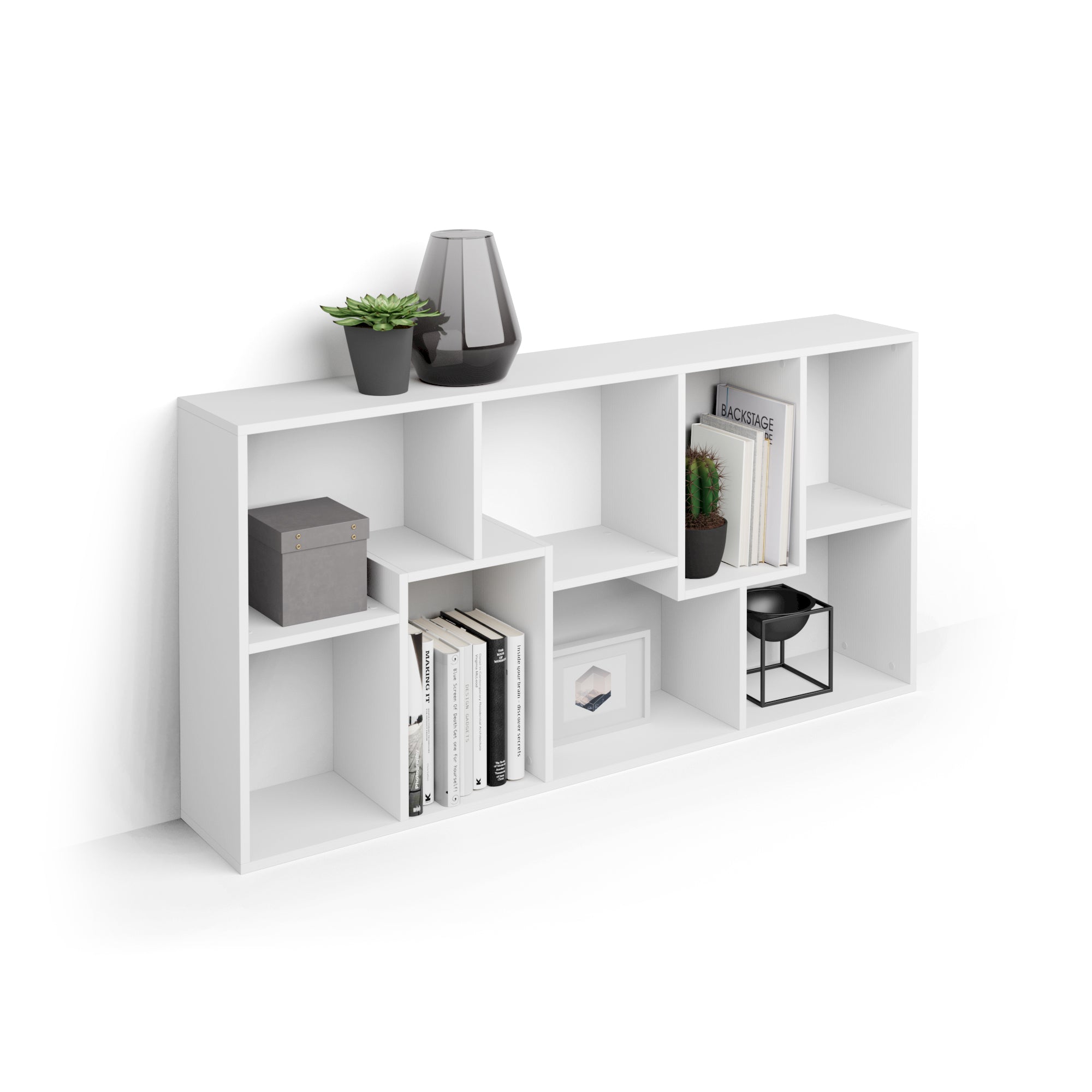 Iacopo XS Bücherregal (160,8 x 80 cm), Esche, Weiß