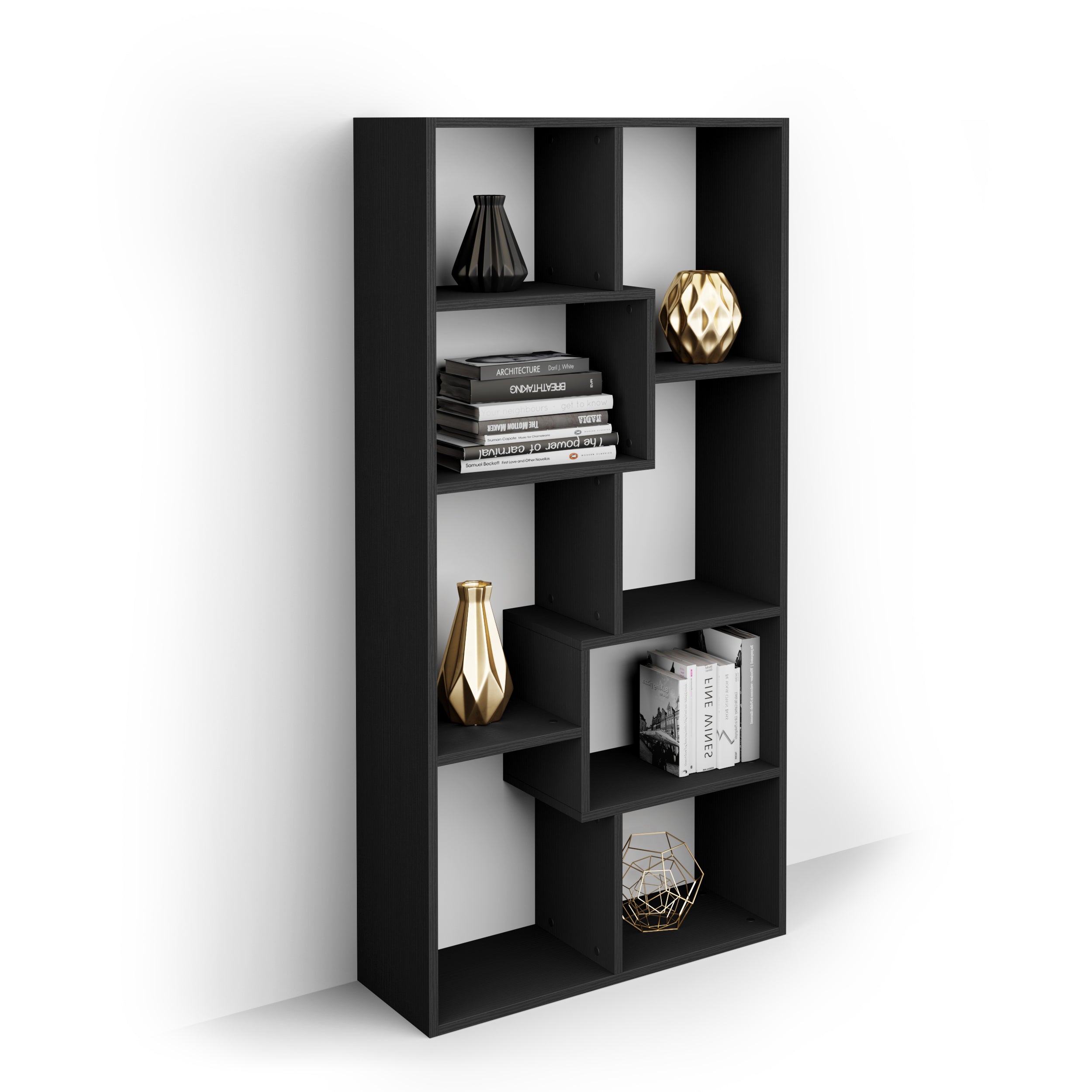 Niska biblioteczka XS Iacopo (160,8 x 80 cm), Czarny Jesion