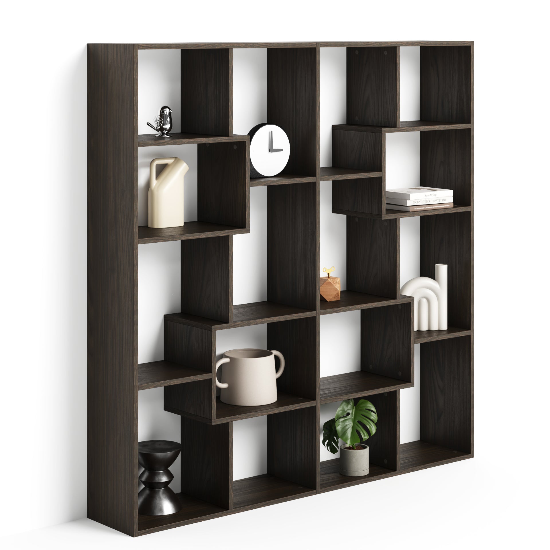 Iacopo S Bookcase (160.8 x 158.2 cm), Dark Walnut - Main image
