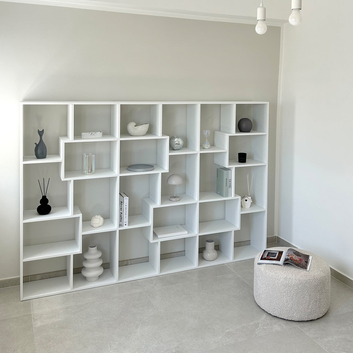 Iacopo M Bookcase (160.8 x 236.4 cm), Ashwood White - Set image 3