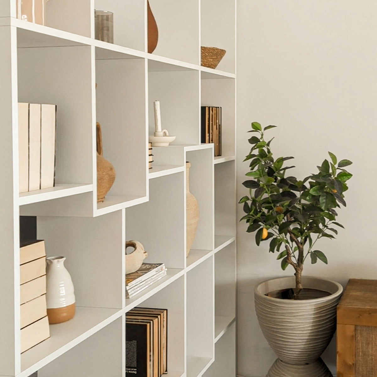 Iacopo M Bookcase (160.8 x 236.4 cm), Ashwood White - Set image 5
