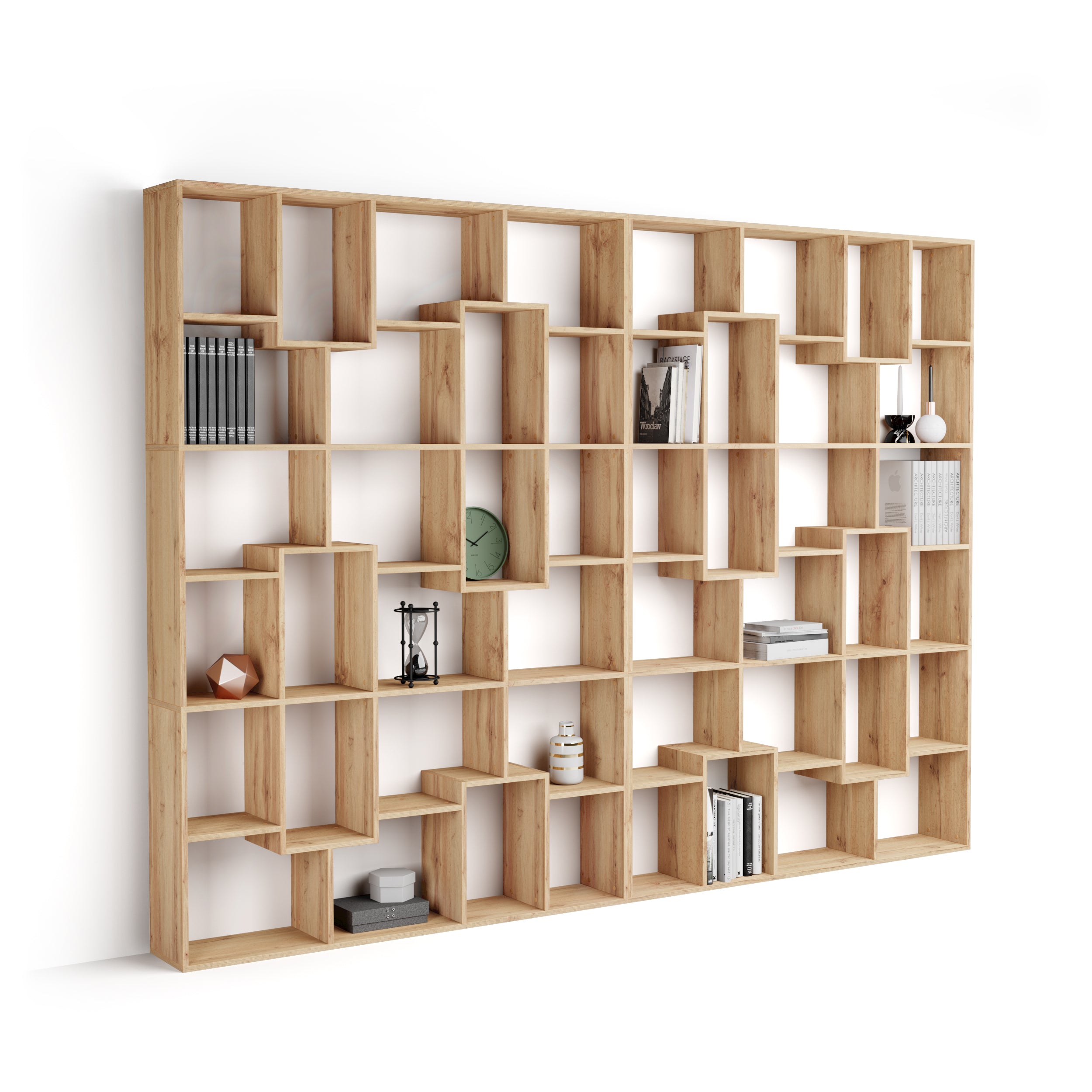 Iacopo XL Bücherregal (236,4 x 321,6 cm), rustikale Eiche - Main image