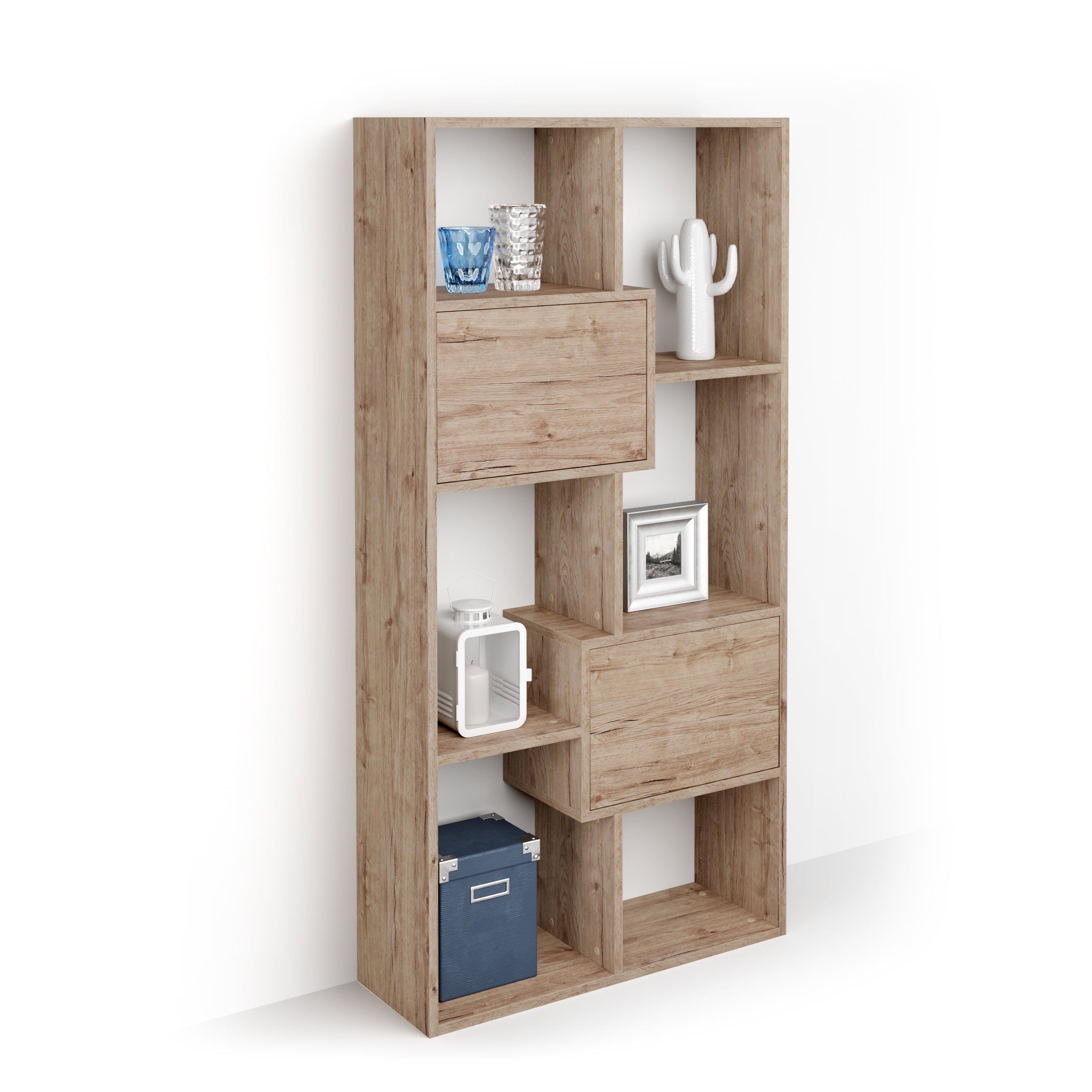 Iacopo XS Bücherregal mit Paneeltüren (160,8 x 80 cm), Eiche