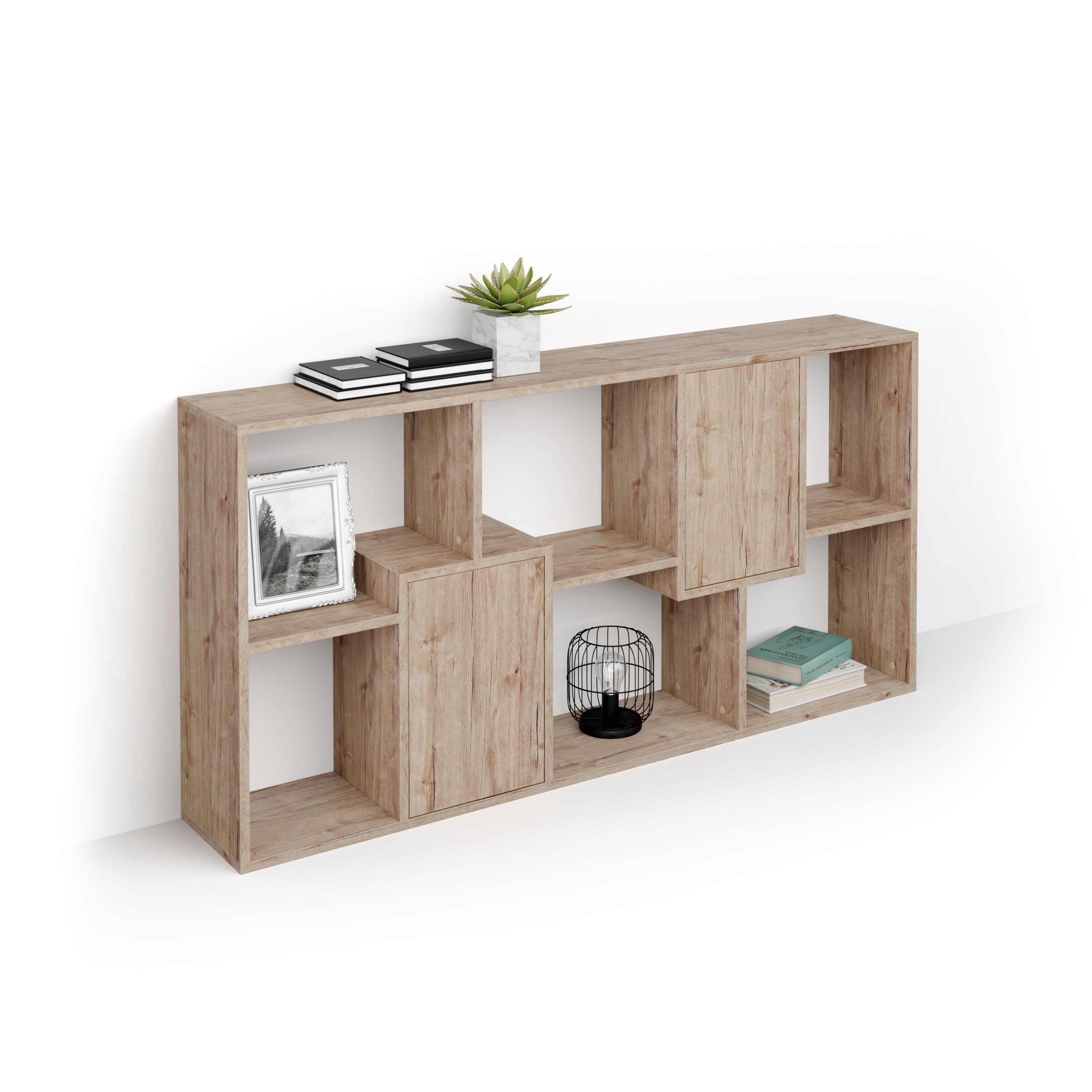 Iacopo XS Bücherregal mit Paneeltüren (160,8 x 80 cm), Eiche