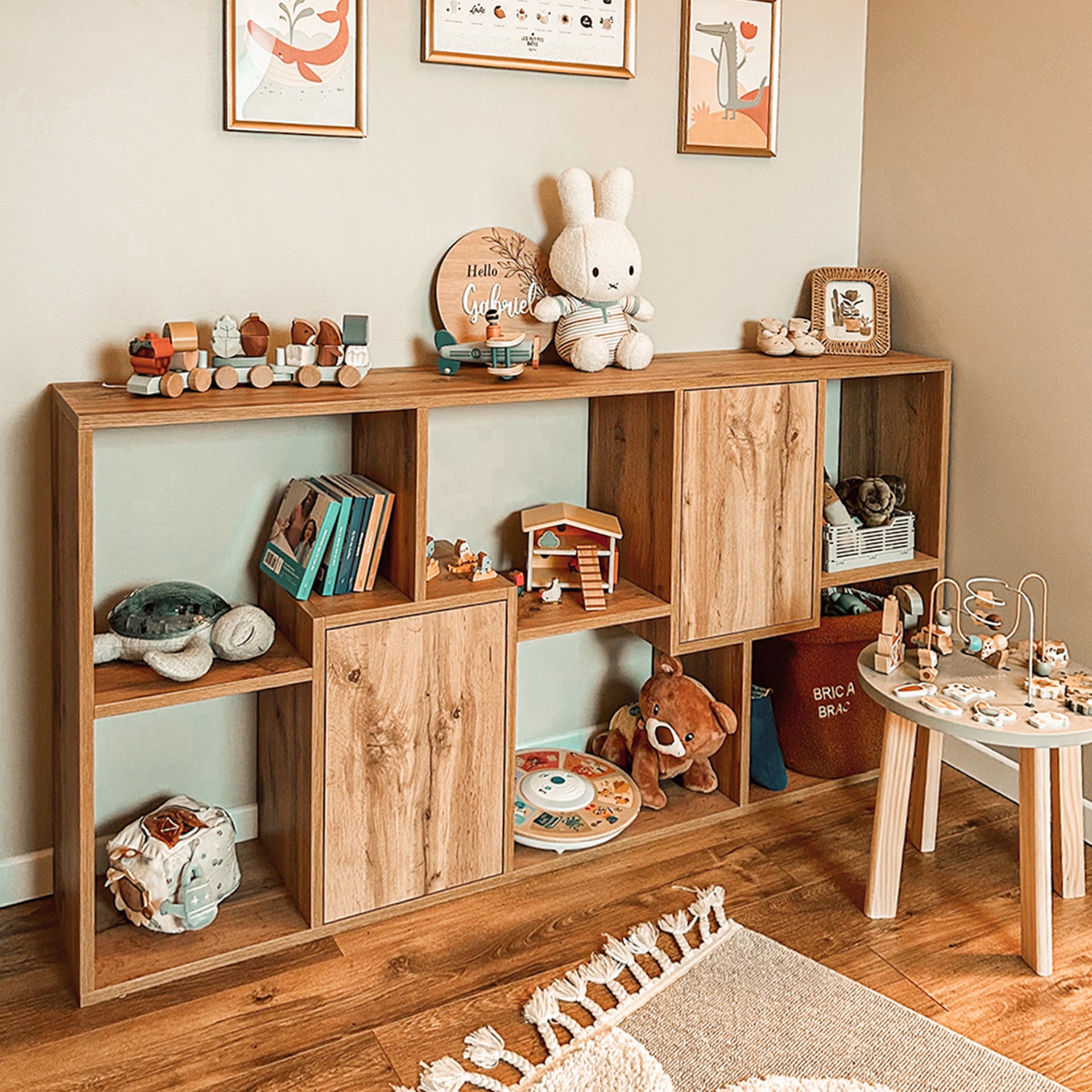 Iacopo XS Bookcase with panel doors (160.8 x 80 cm), Rustic Oak - Set image 3