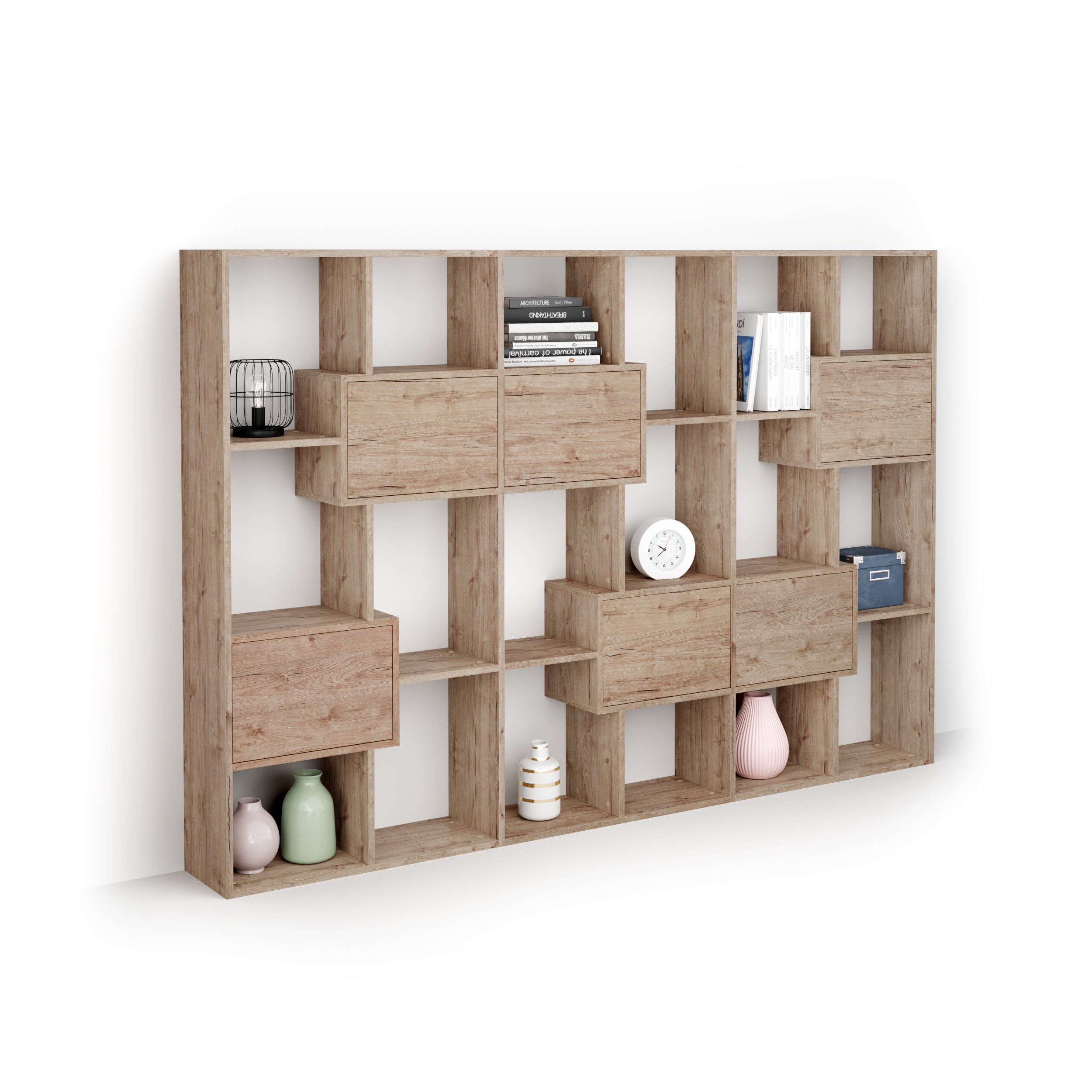 Iacopo M Bookcase with doors (63.3 x 93.1 in), Oak - Detail image 1