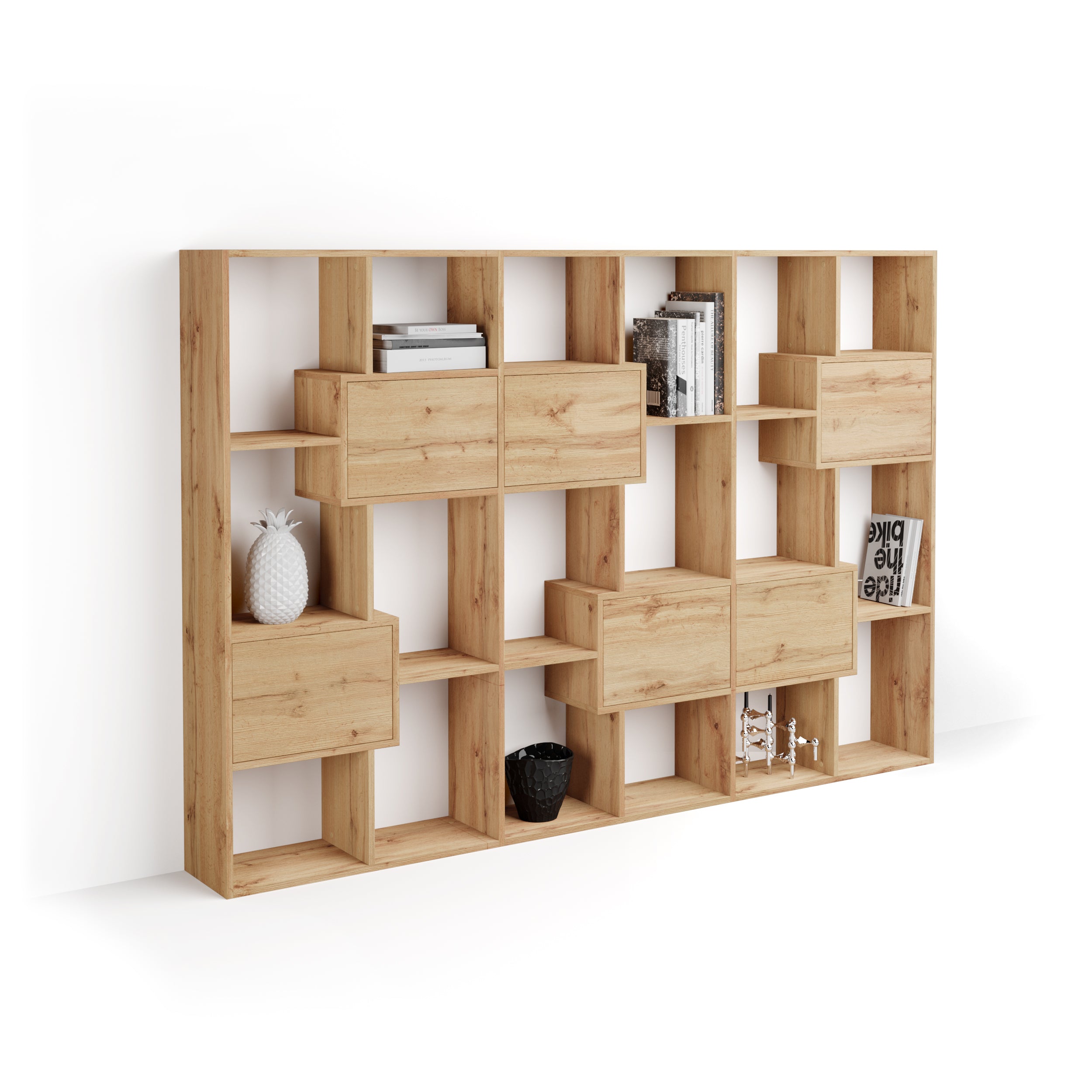 Libreria M Iacopo con ante (160,8 x 236,4 cm), Rovere Rustico - Immagine dettaglio 1