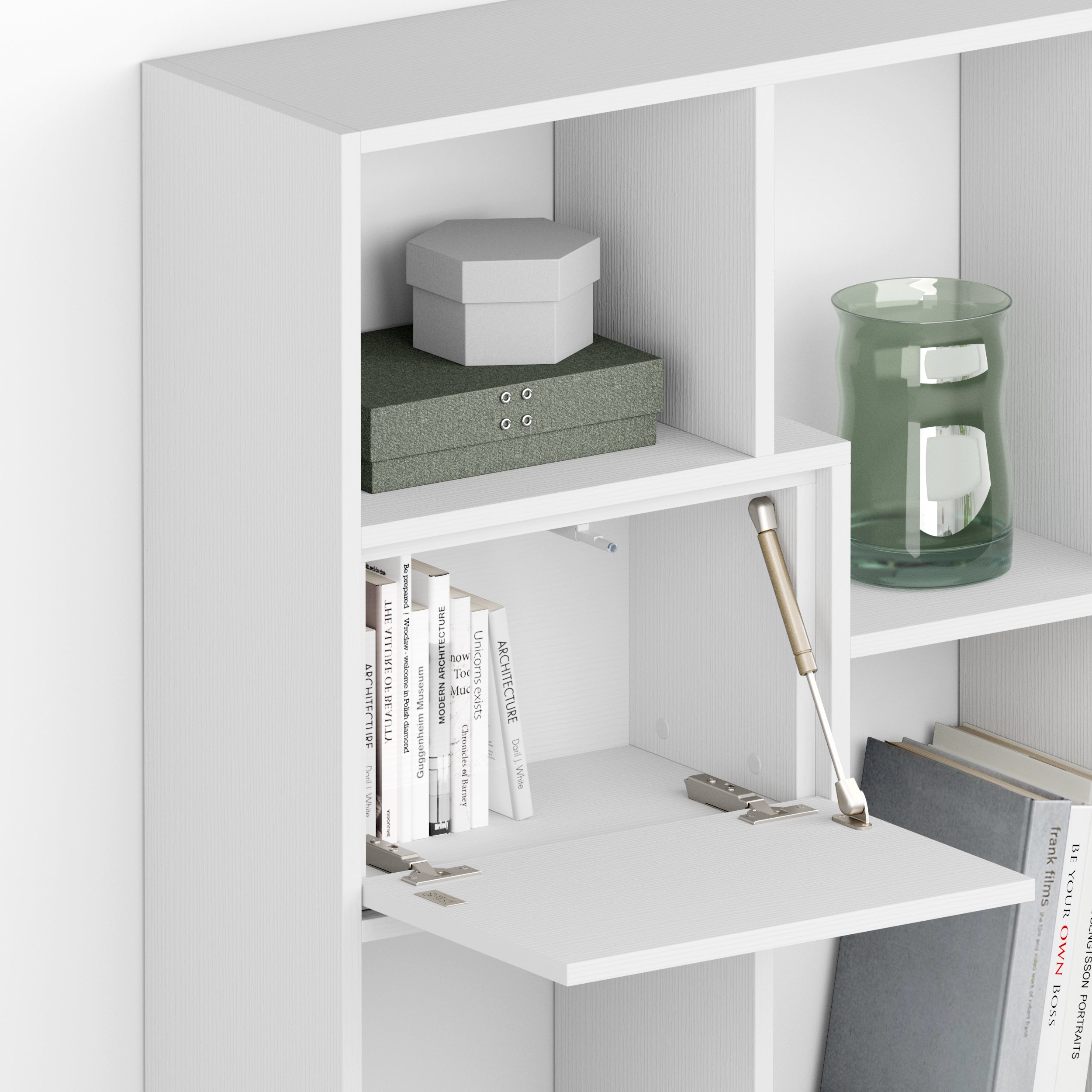 Libreria M Iacopo con ante (160,8 x 236,4 cm), Bianco Frassino - Immagine dettaglio 4