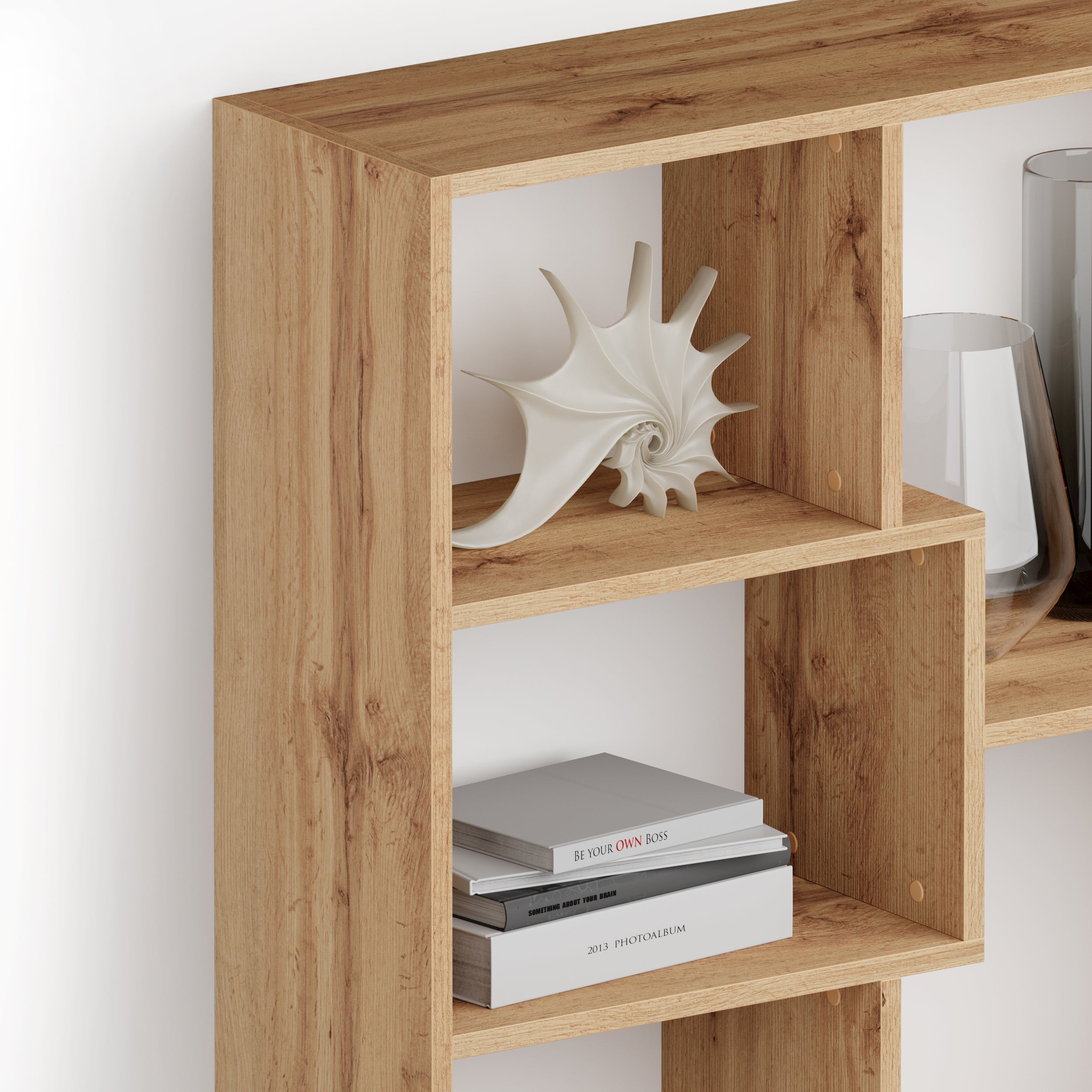 Iacopo XL Bücherregal (236,4 x 321,6 cm), rustikale Eiche