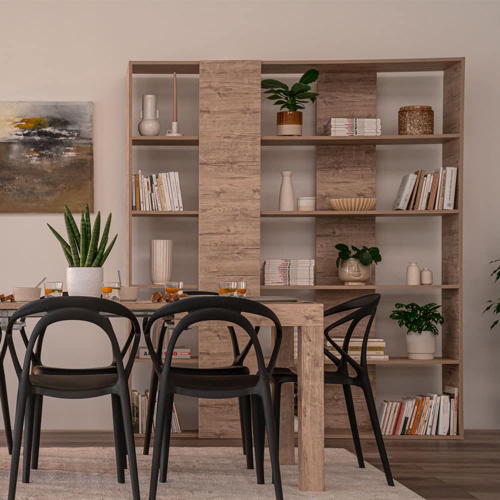 Libreria Moderna Rachele, Grigio Cemento - Immagine ambientata 2