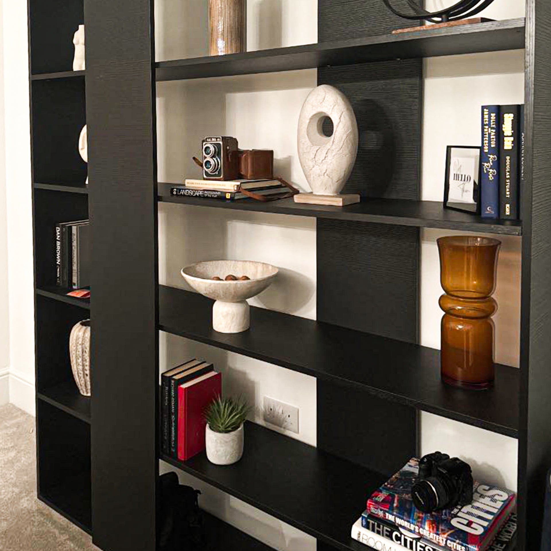 Rachele Modern Bookcase, Ashwood Black - Set image 2