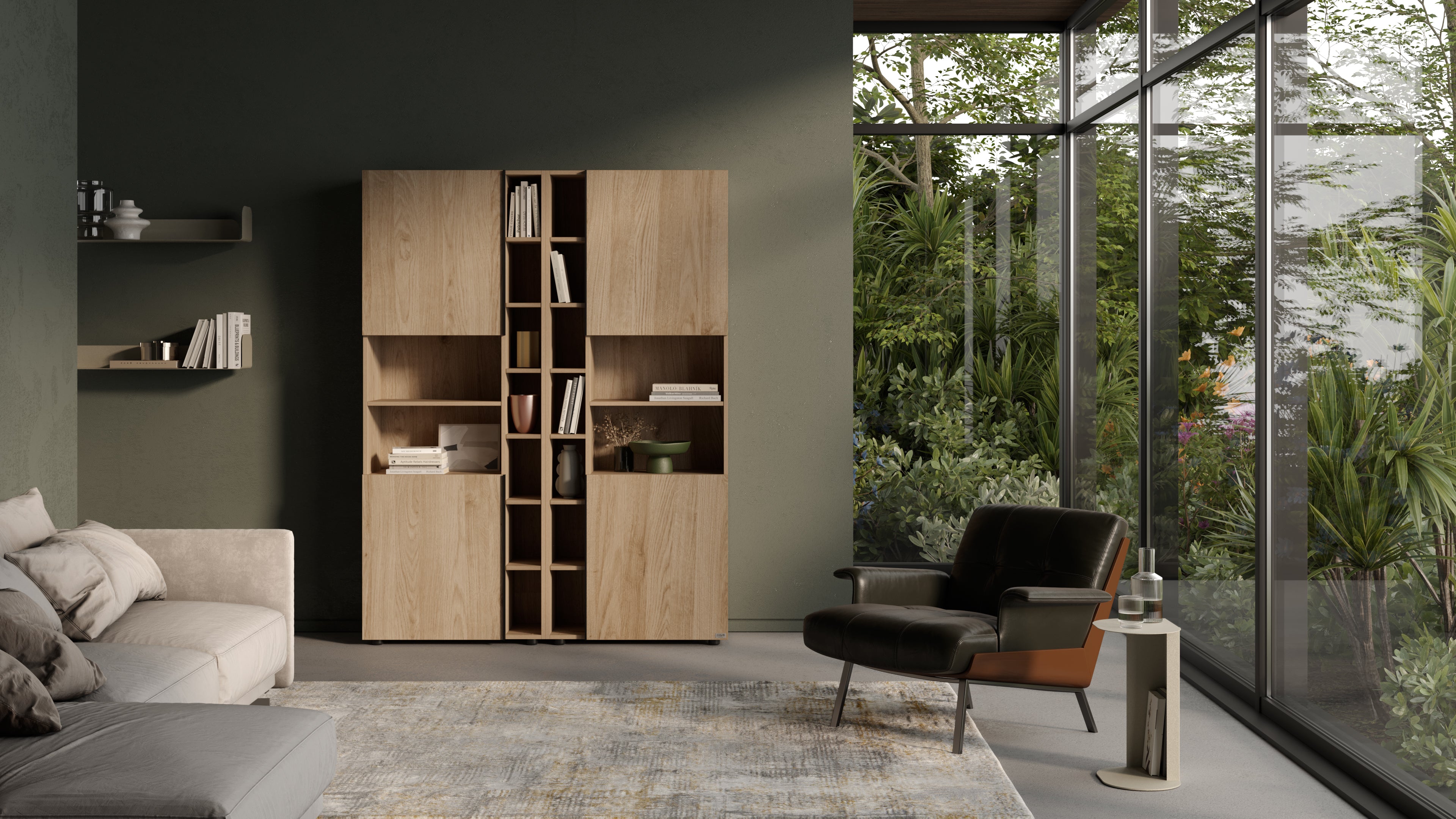Romina Modular Bookcase (153,6 x 200 cm), Light Oak - Set image 2
