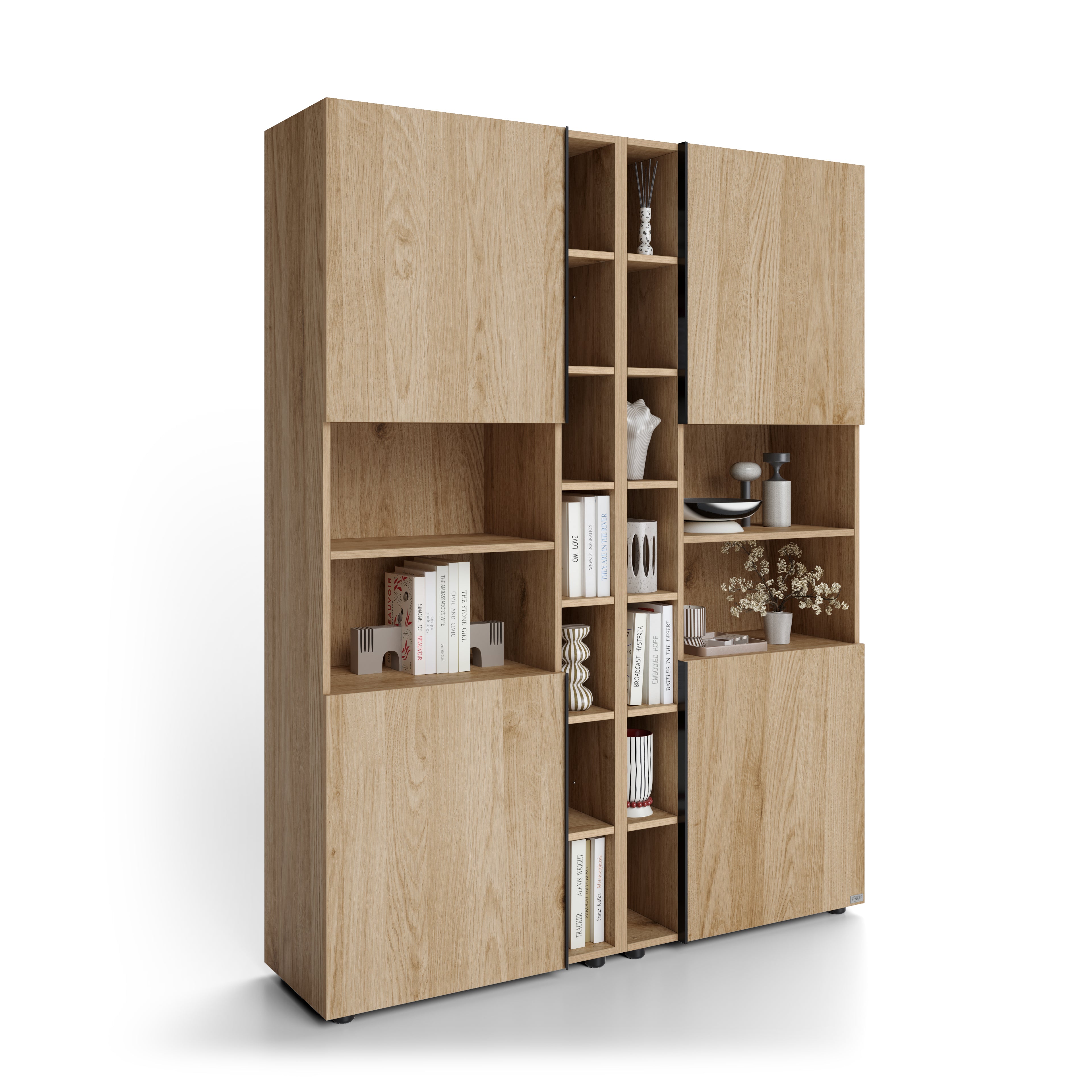 Libreria Componibile Romina (153,6 x 200 cm), Rovere Naturale