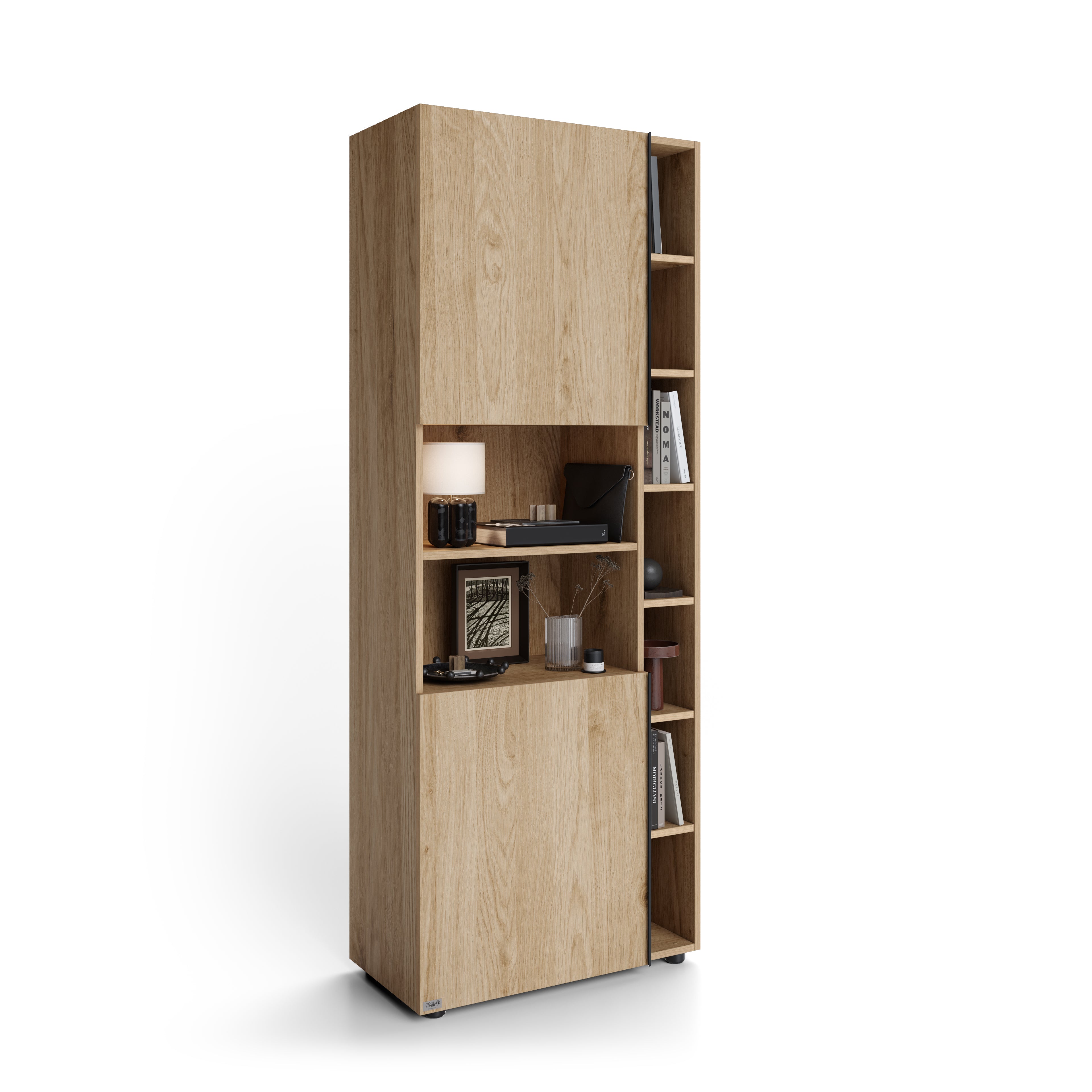 Modulares Bücherregal Romina (76,8 x 200 cm), Wildeiche - Main image