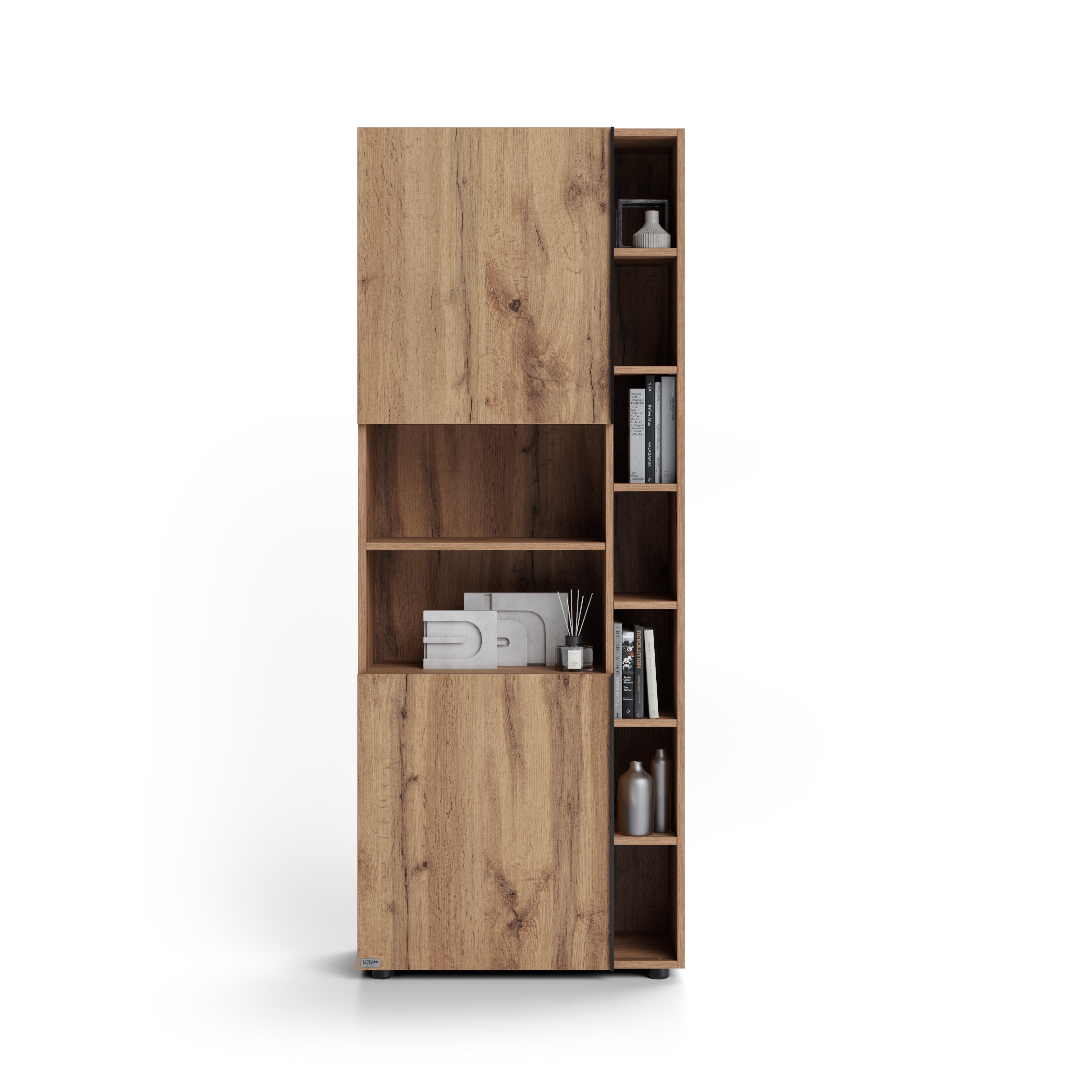 Modulares Bücherregal Romina (76,8 x 200 cm), Rustikale Eiche - Detail image 2