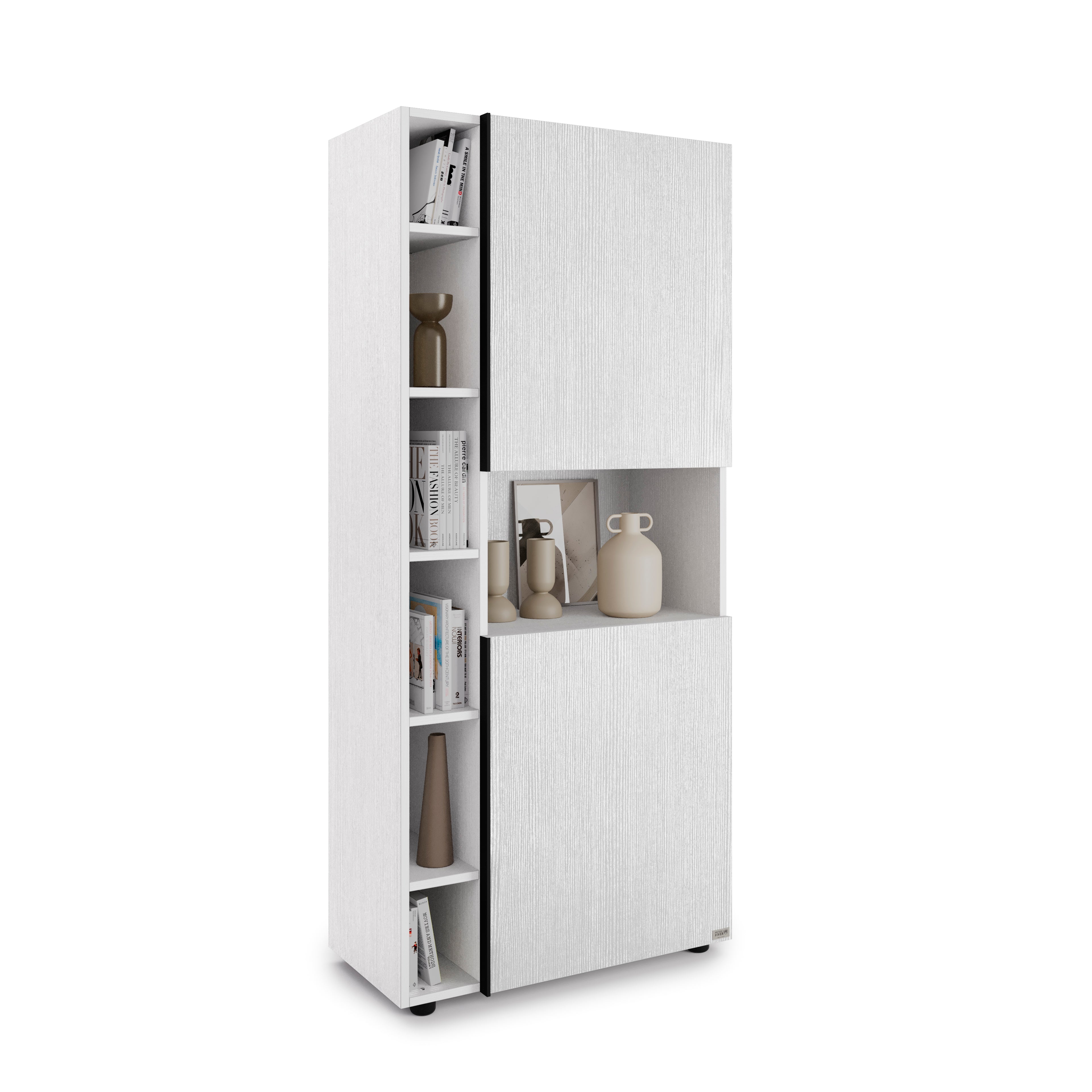Libreria Componibile Romina (76,8 x 173,6 cm), Bianco Frassino - Immagine dettaglio 4