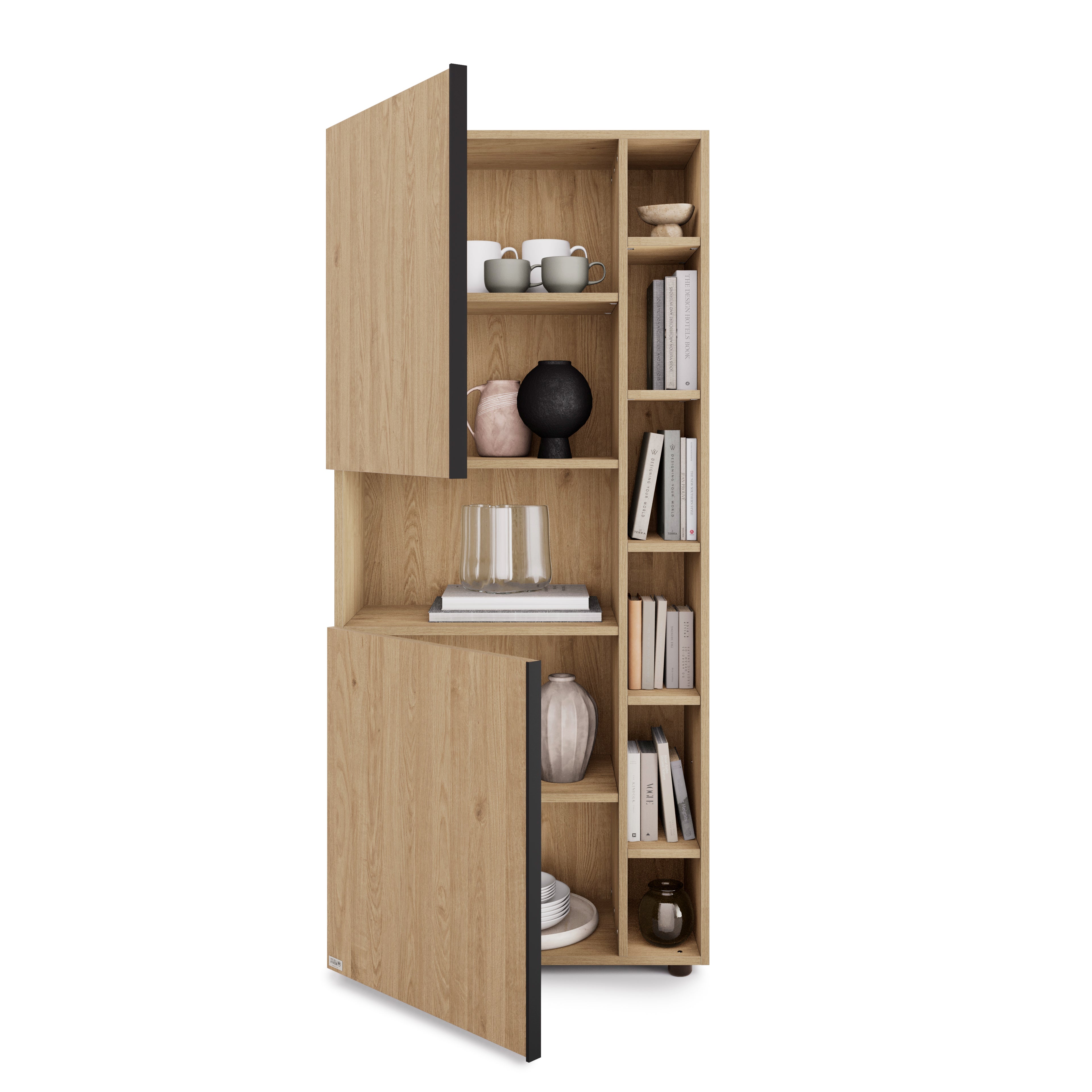 Libreria Componibile Romina (76,8 x 173,6 cm), Rovere Naturale - Immagine dettaglio 1