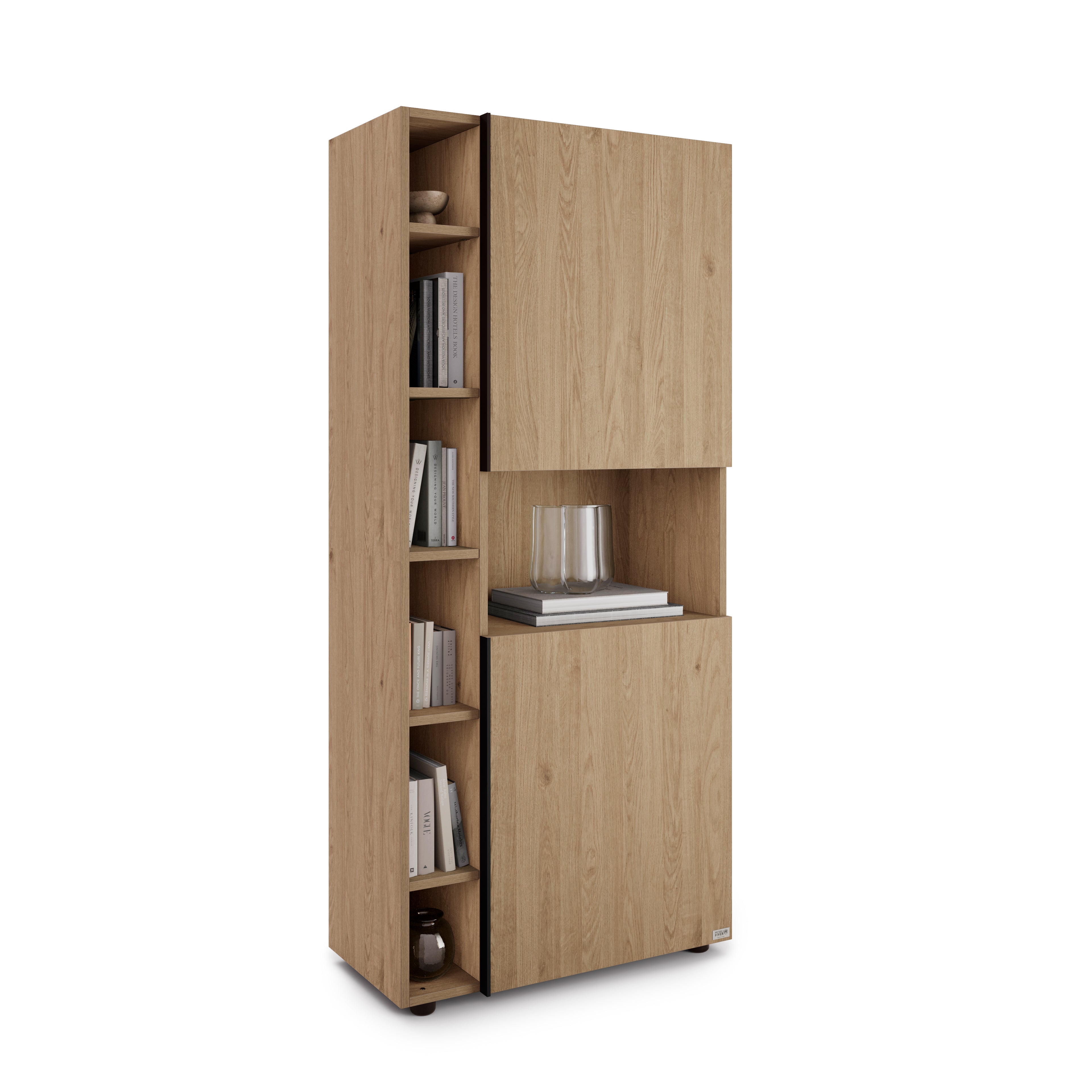 Libreria Componibile Romina (76,8 x 173,6 cm), Rovere Naturale - Immagine dettaglio 4