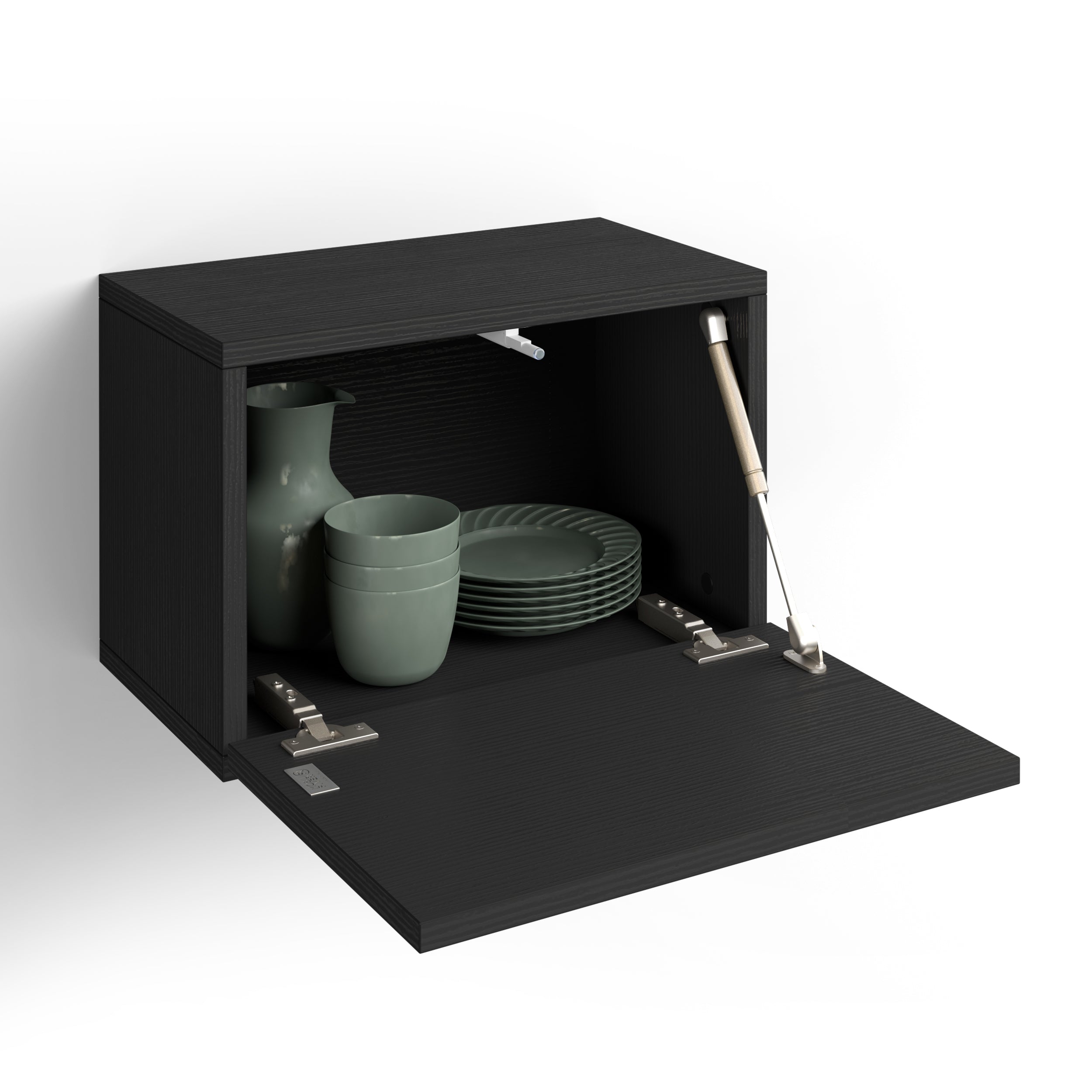 Iacopo Würfel-Wandschrank mit Tür, Esche, Schwarz - Detail image 2