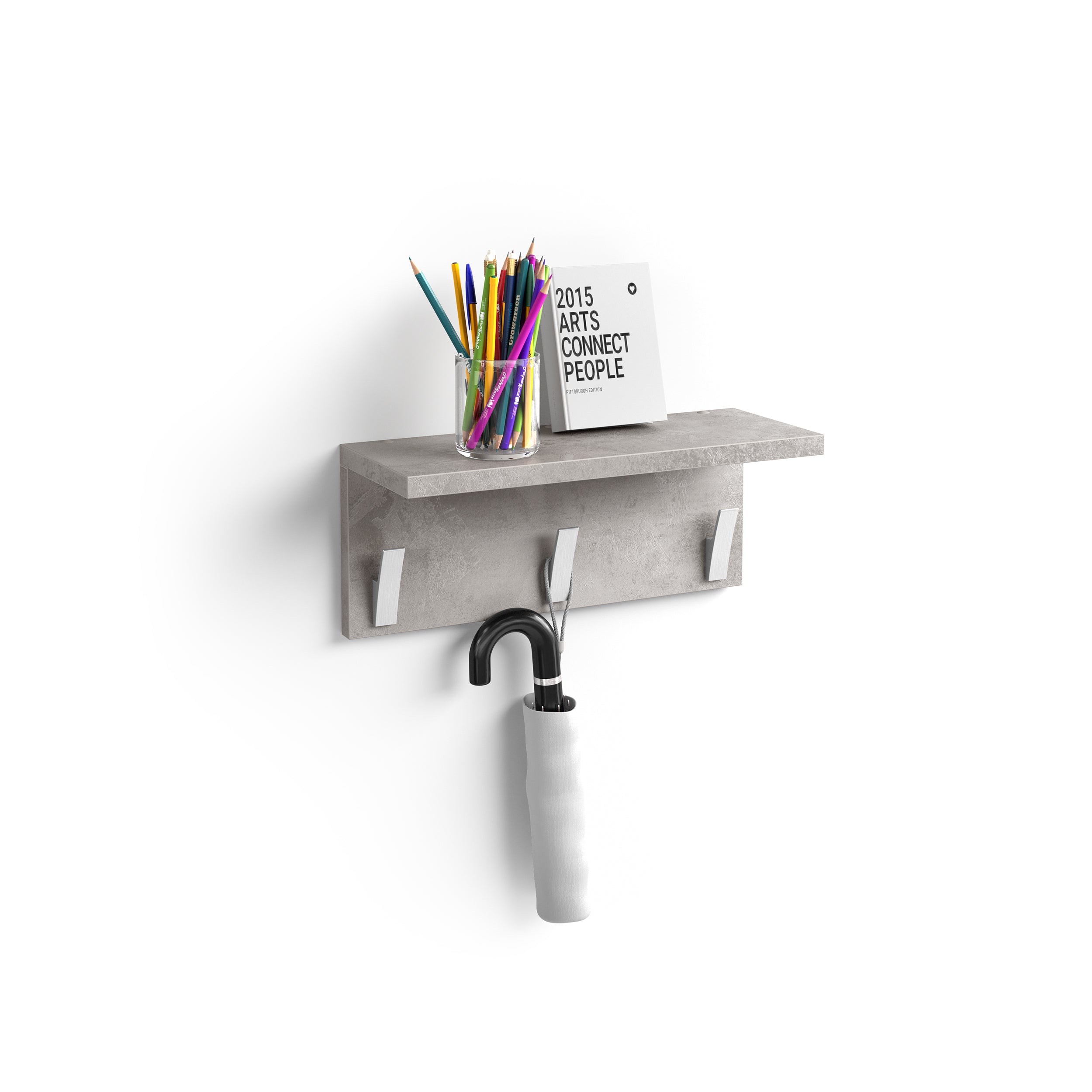 Rachele, Wandgarderobe 40 cm, grauer Beton